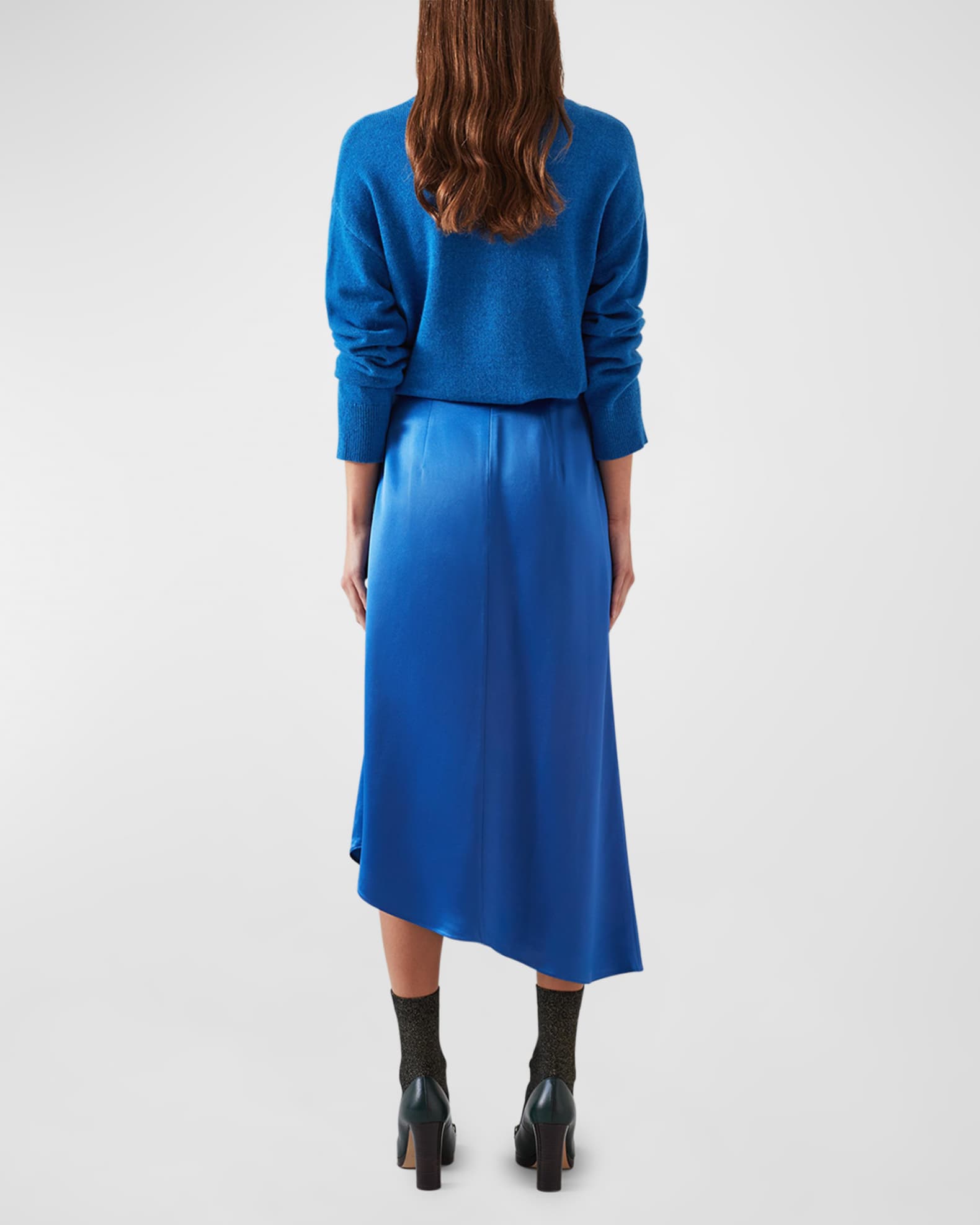 LK Bennett Zoe Draped A-Line Midi Skirt | Neiman Marcus