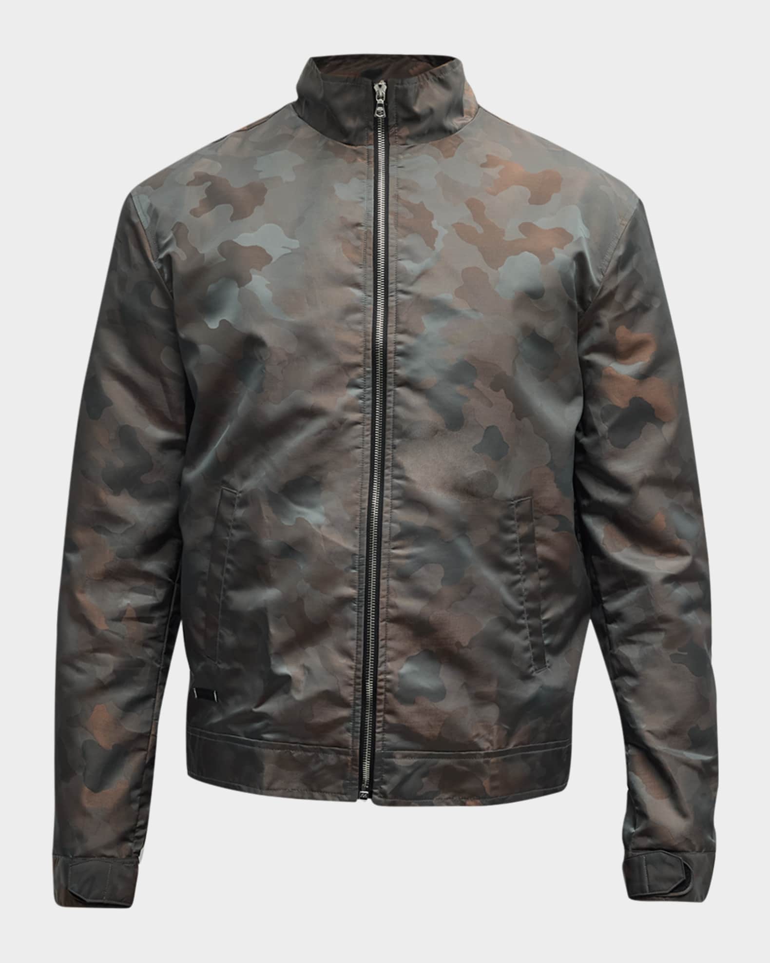 TRUE TRIBE Men s Camo Mock Neck Track Jacket Neiman Marcus