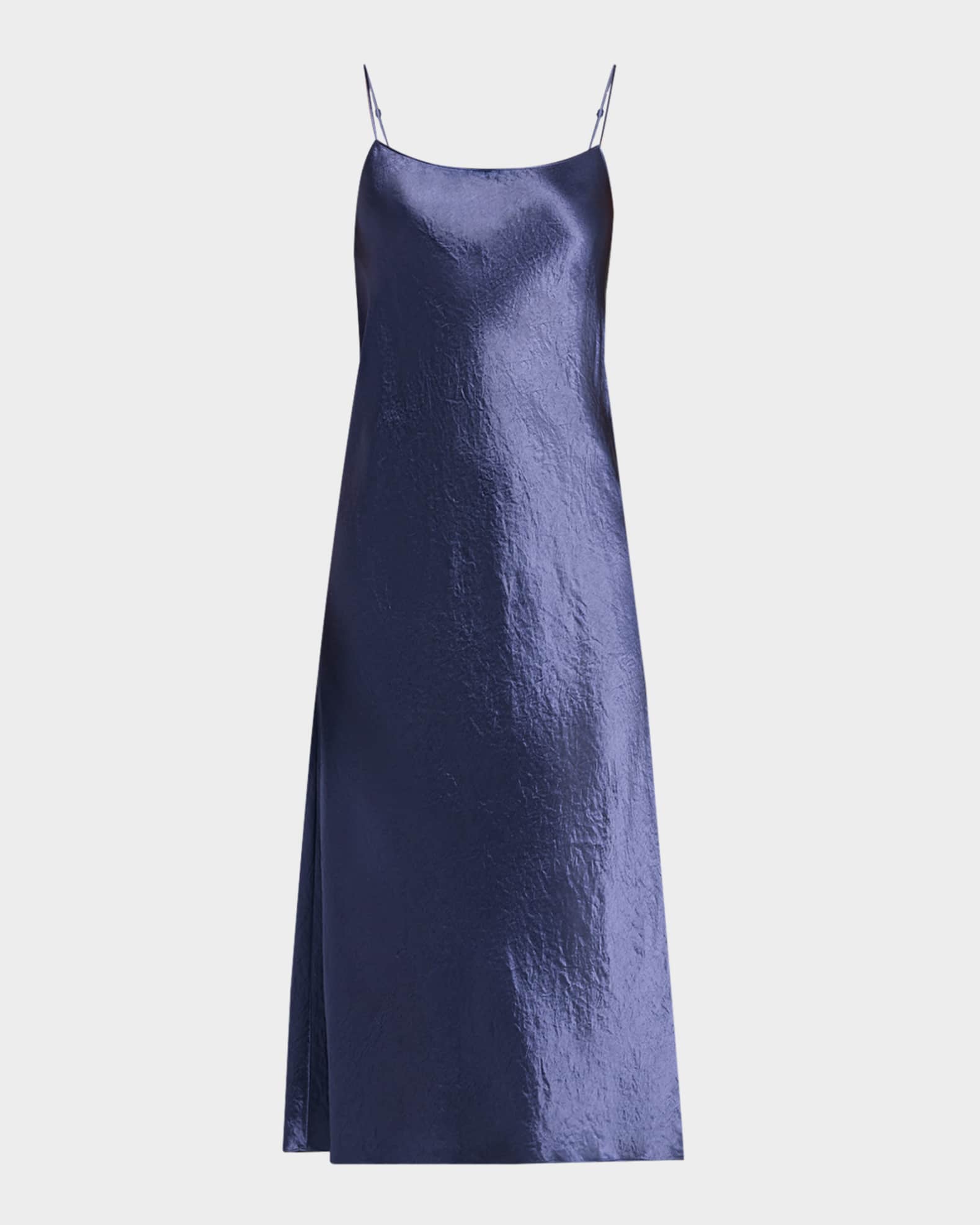 Satin Midi Slip Dress 0