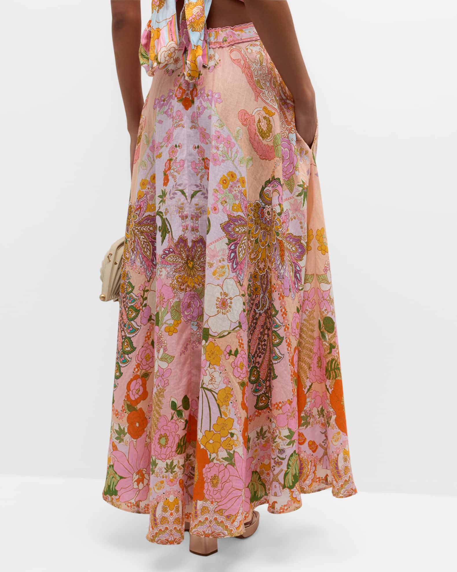 ORNAMENTAL NIGHTS WOVEN MAXI CIRCLE SKIRT
