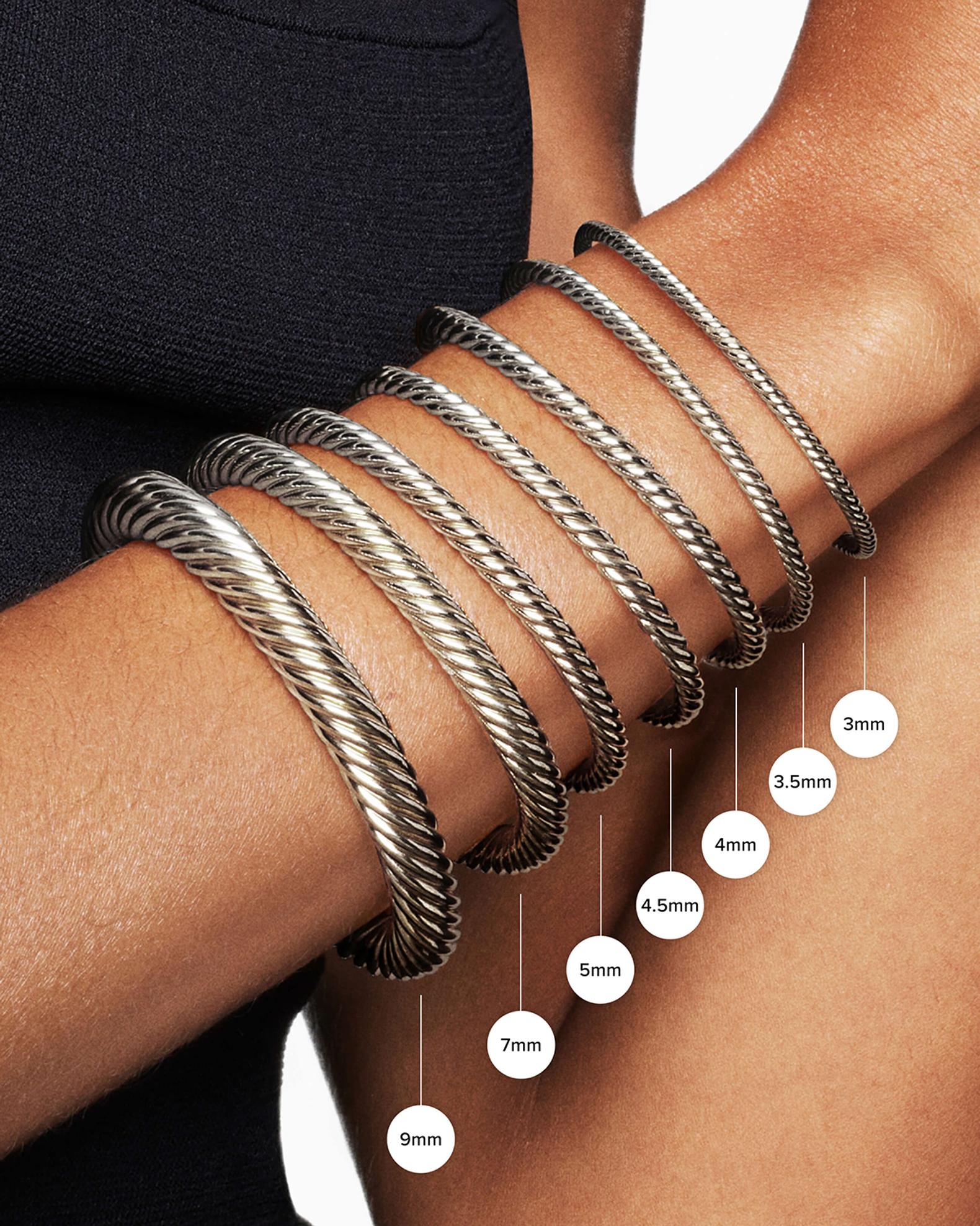 David Yurman Cable Flex Bracelet with Gemstone in Silver and 14K
