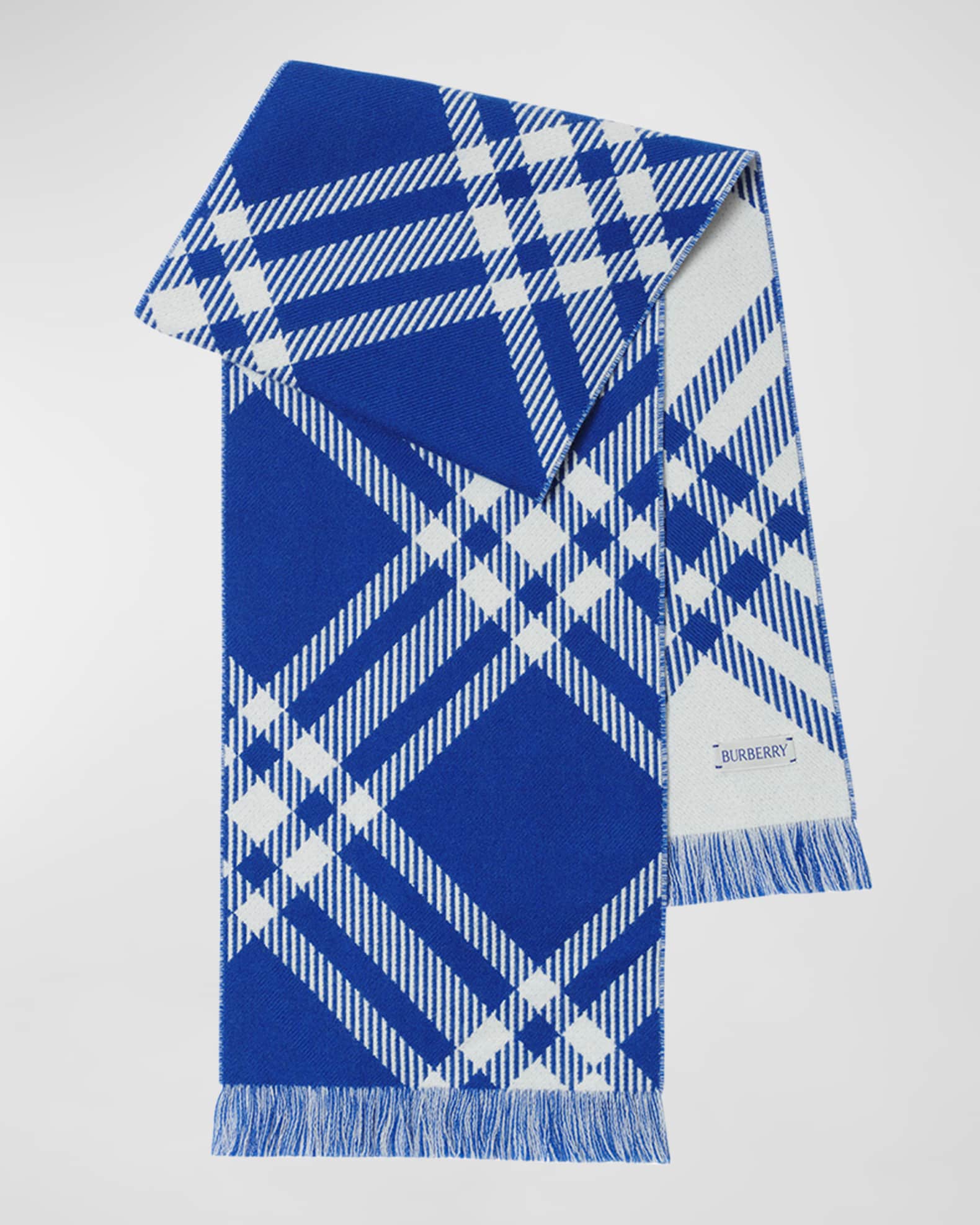 Burberry Boy's Bias Check Merino Wool Scarf