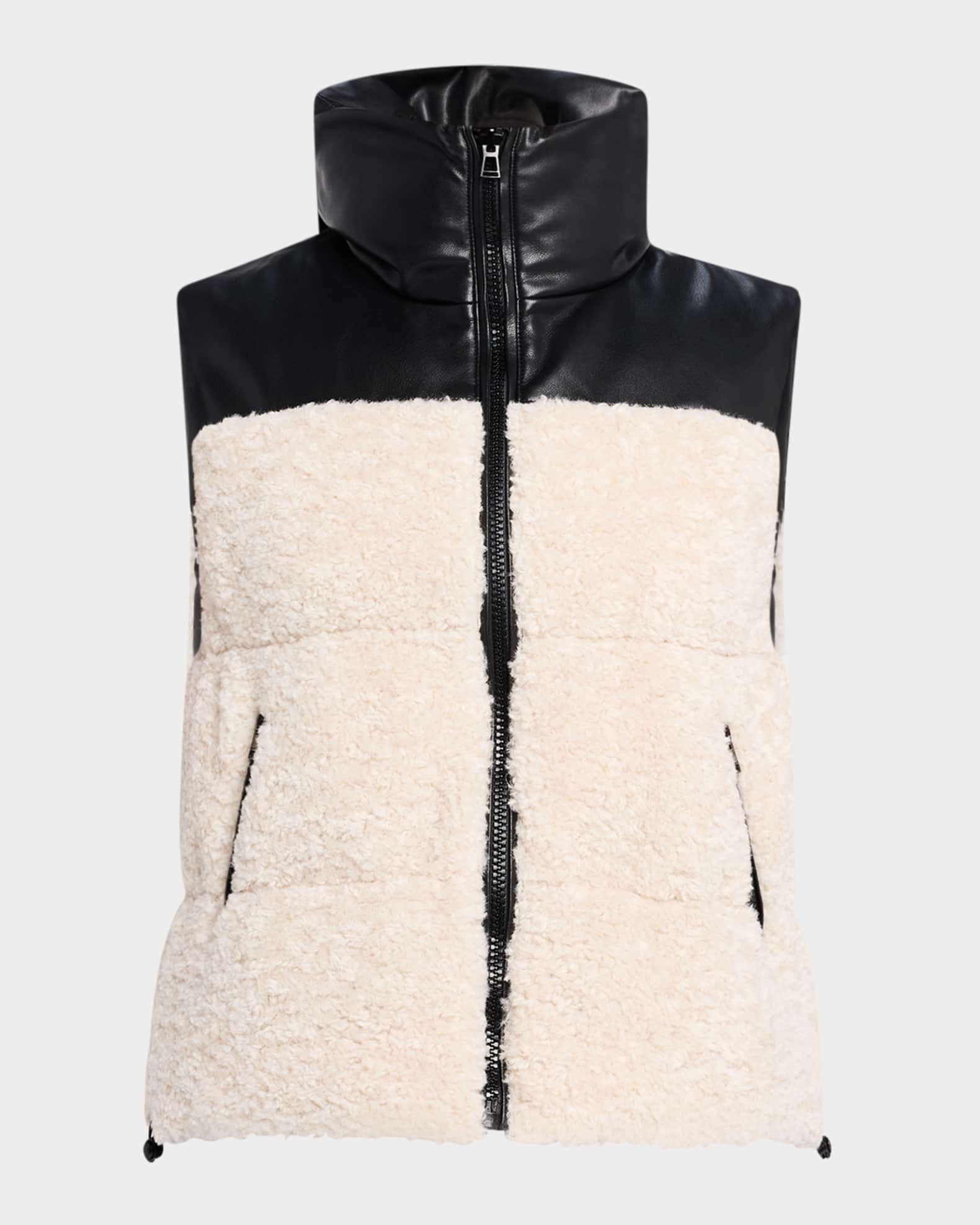 LaMarque Marina Reversible Faux Leather and Fleece Vest | Neiman Marcus | Übergangsjacken