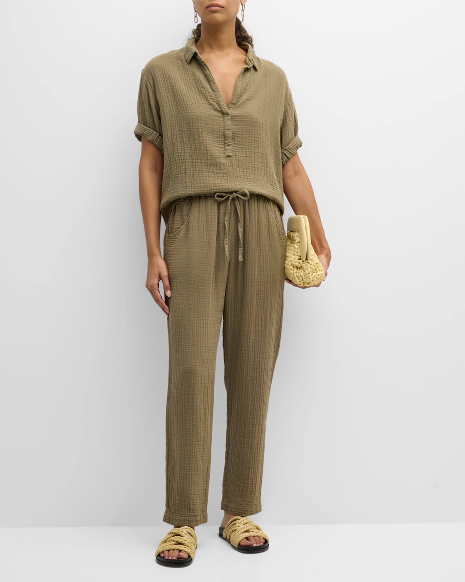 Xirena Brinkley StraightLeg Cotton Gauze Pants Neiman Marcus