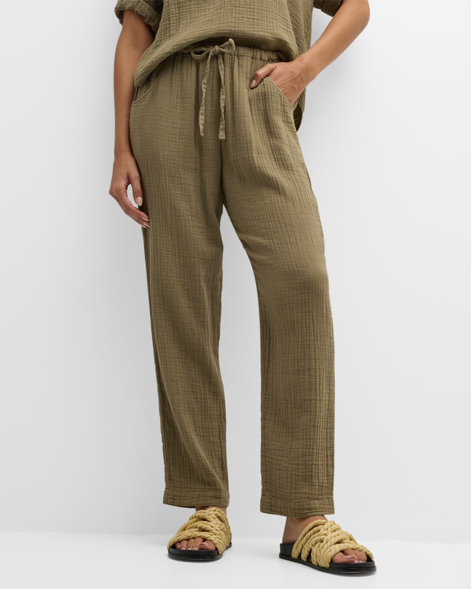 Xirena Brinkley StraightLeg Cotton Gauze Pants Neiman Marcus