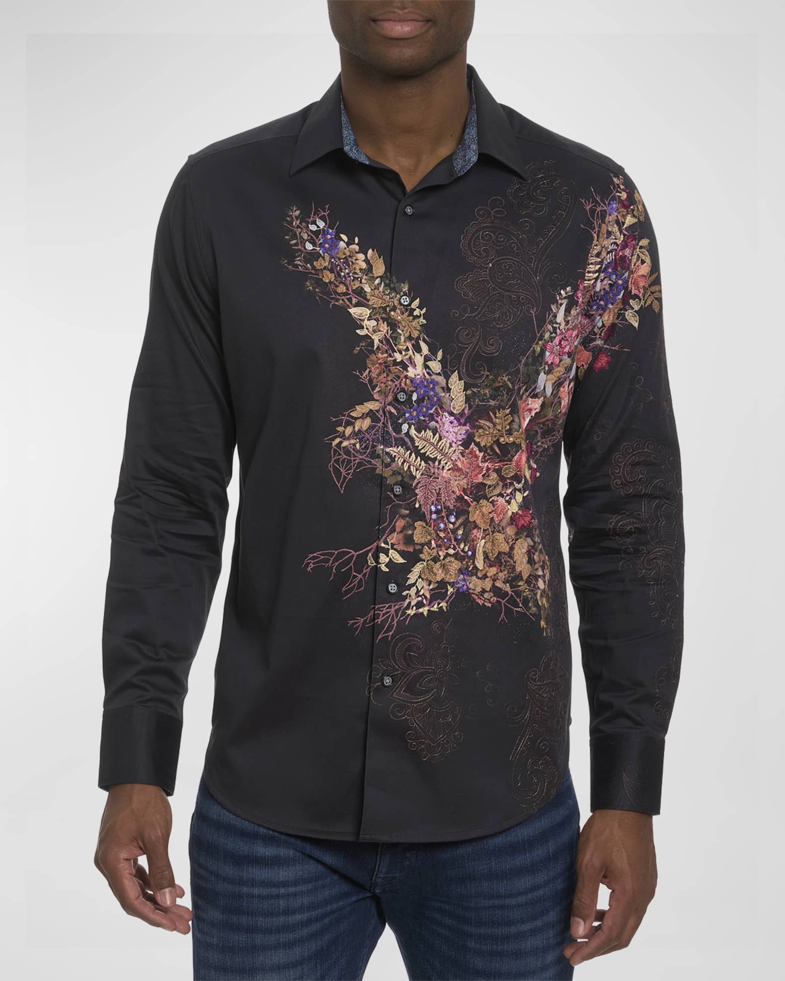 Robert Graham Men's Amaira Floral Button-Down Shirt | Neiman Marcus