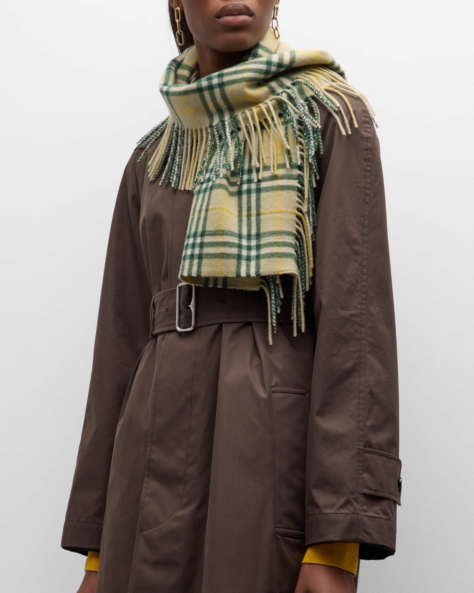 Burberry houndstooth silk scarf - Green