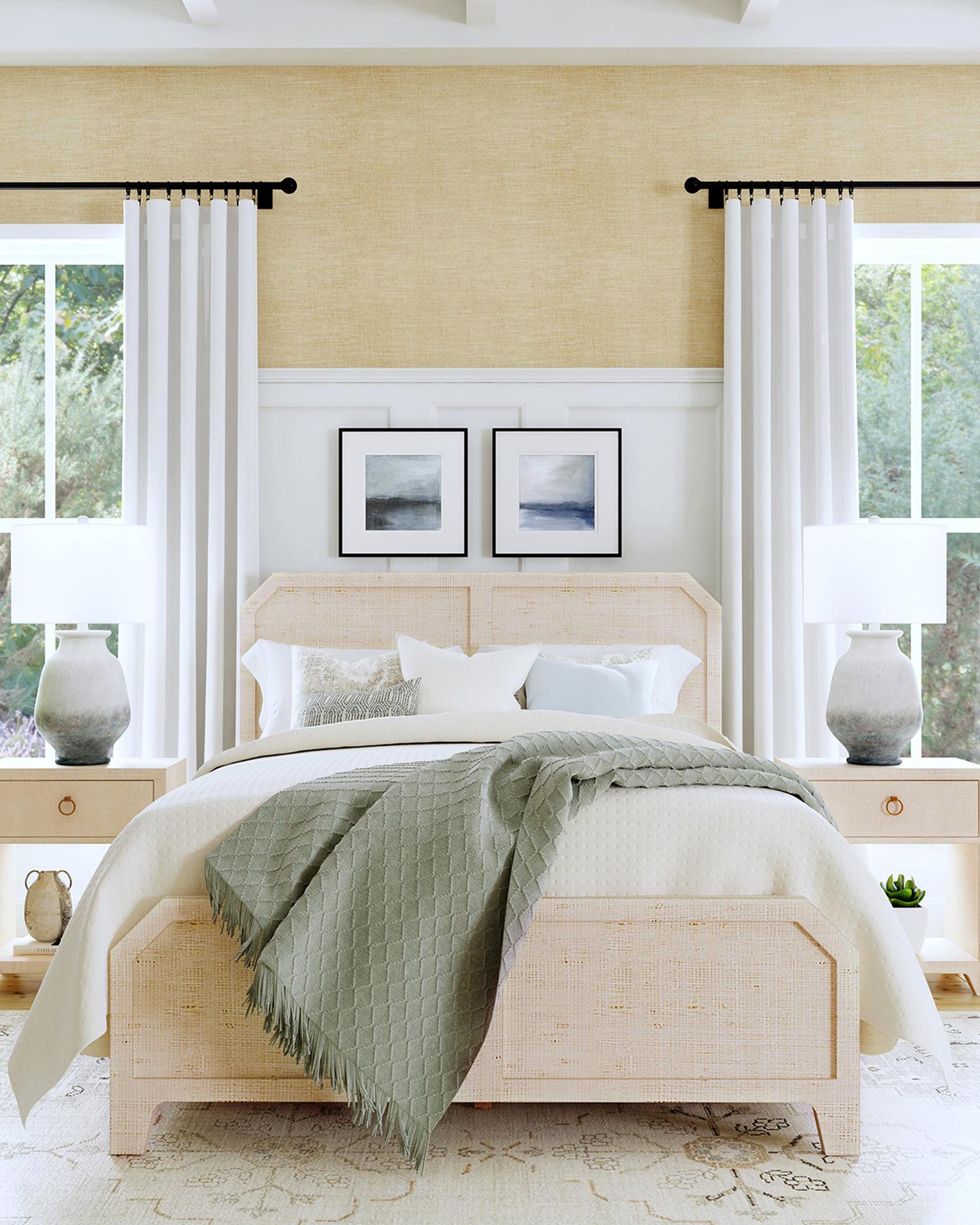 Butler Specialty Co Helena Raffia Queen Panel Bed | Neiman Marcus