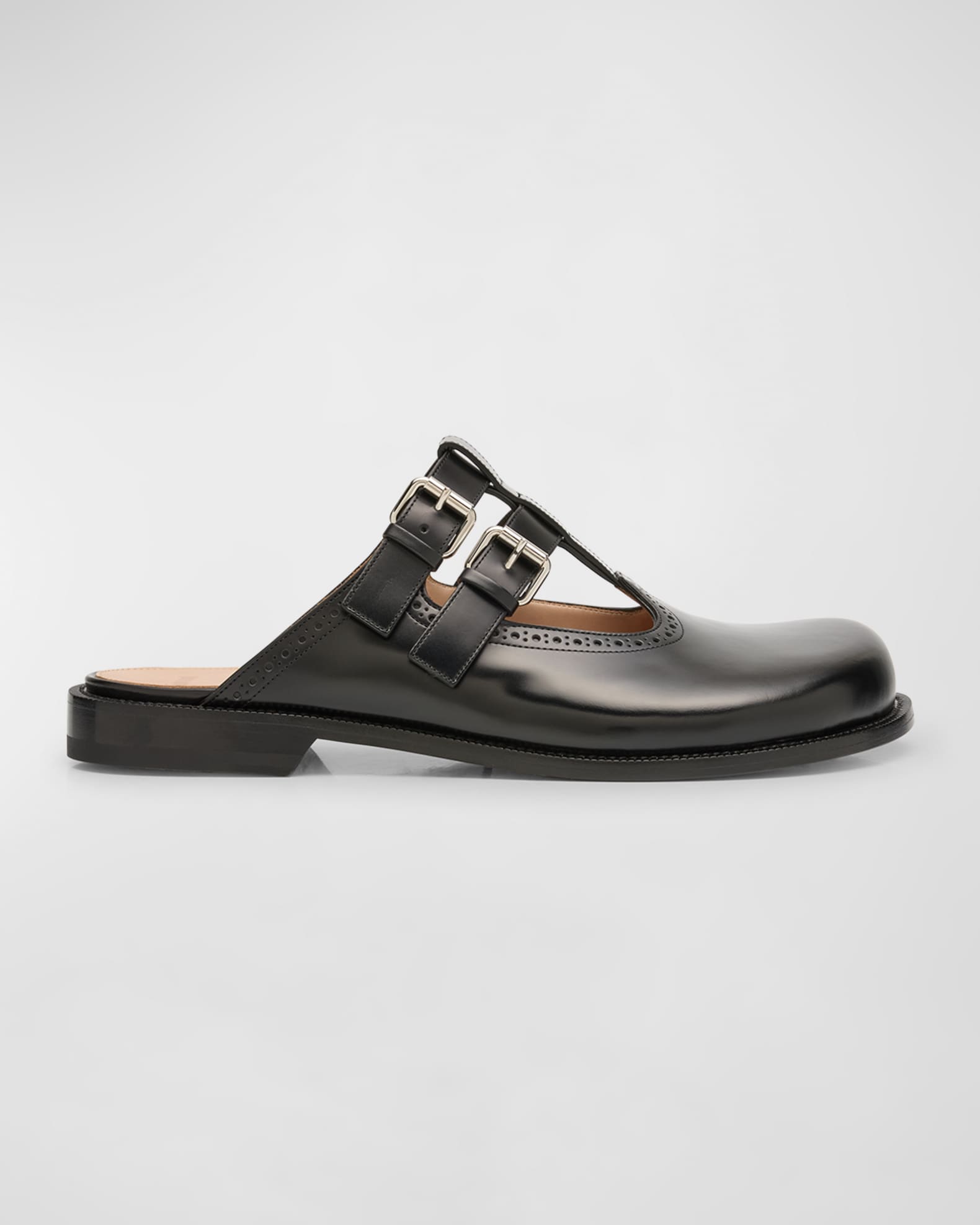 Loewe Men s Campo Leather Mary Jane Mules Neiman Marcus