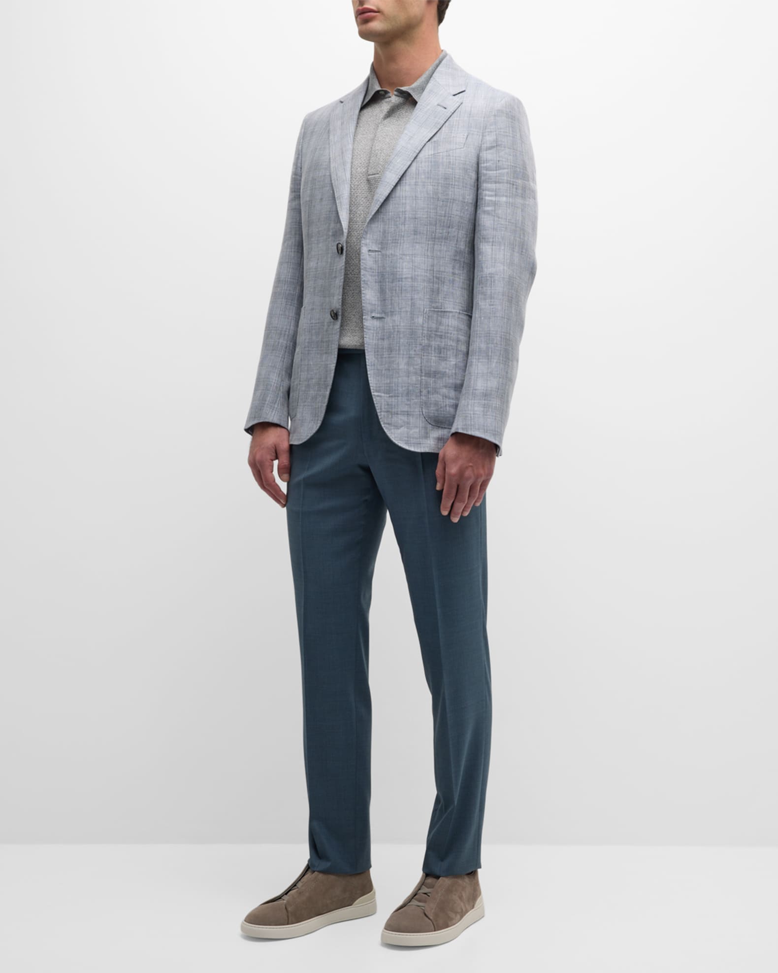 Men's Plaid Linen Sport Coat 1