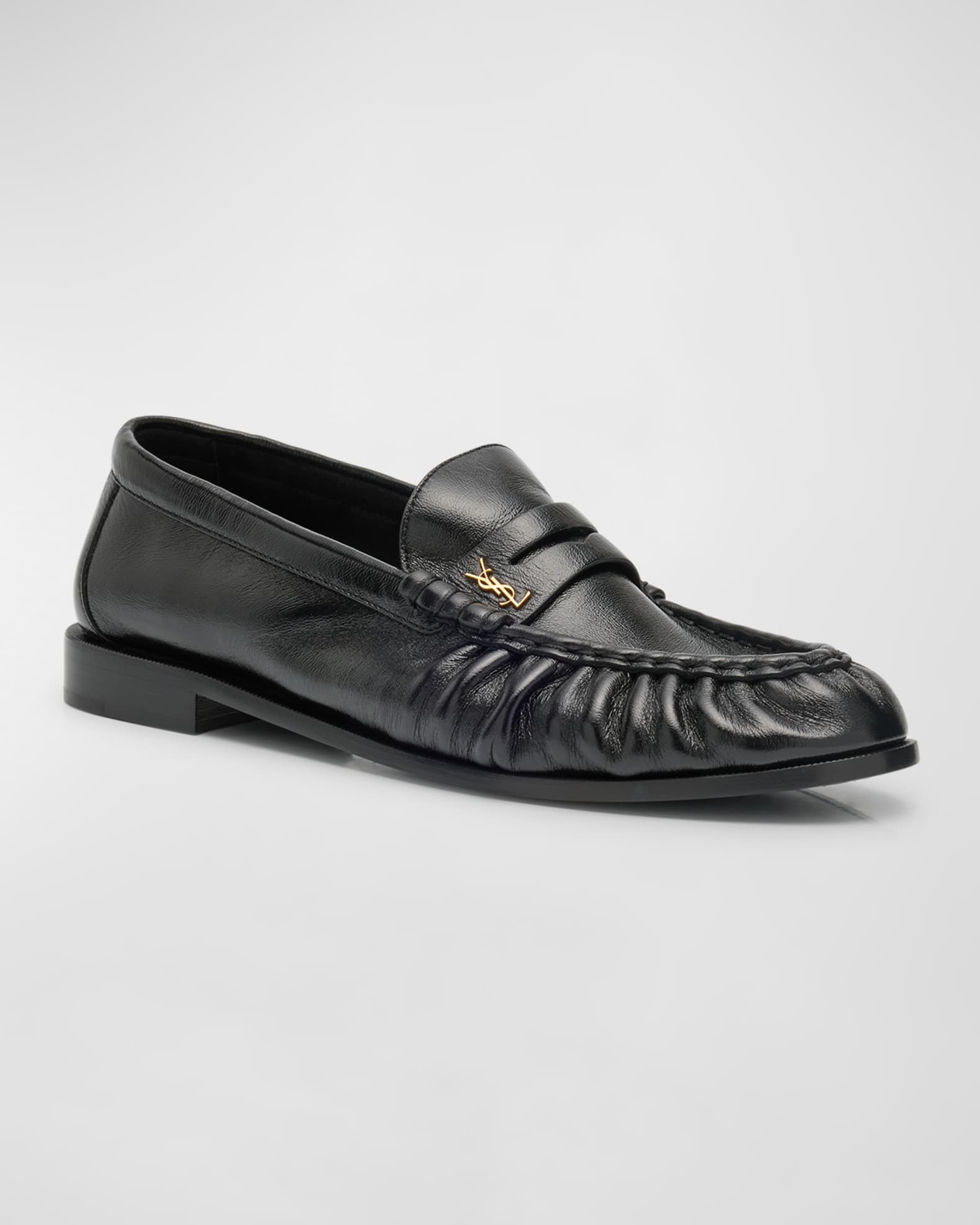 【関税&送料込】Saint Laurent Cassandre Mocassins Saint Laurent Men's Le Loafer 15 Cassandre Moccasin Penny