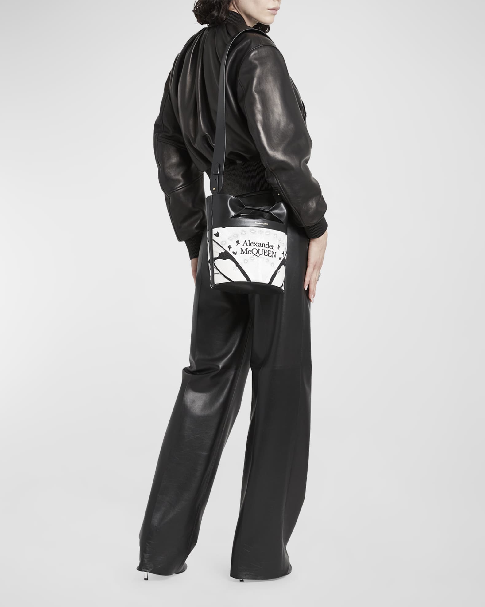 Alexander McQueen The Bow Logo Bucket Bag | Neiman Marcus
