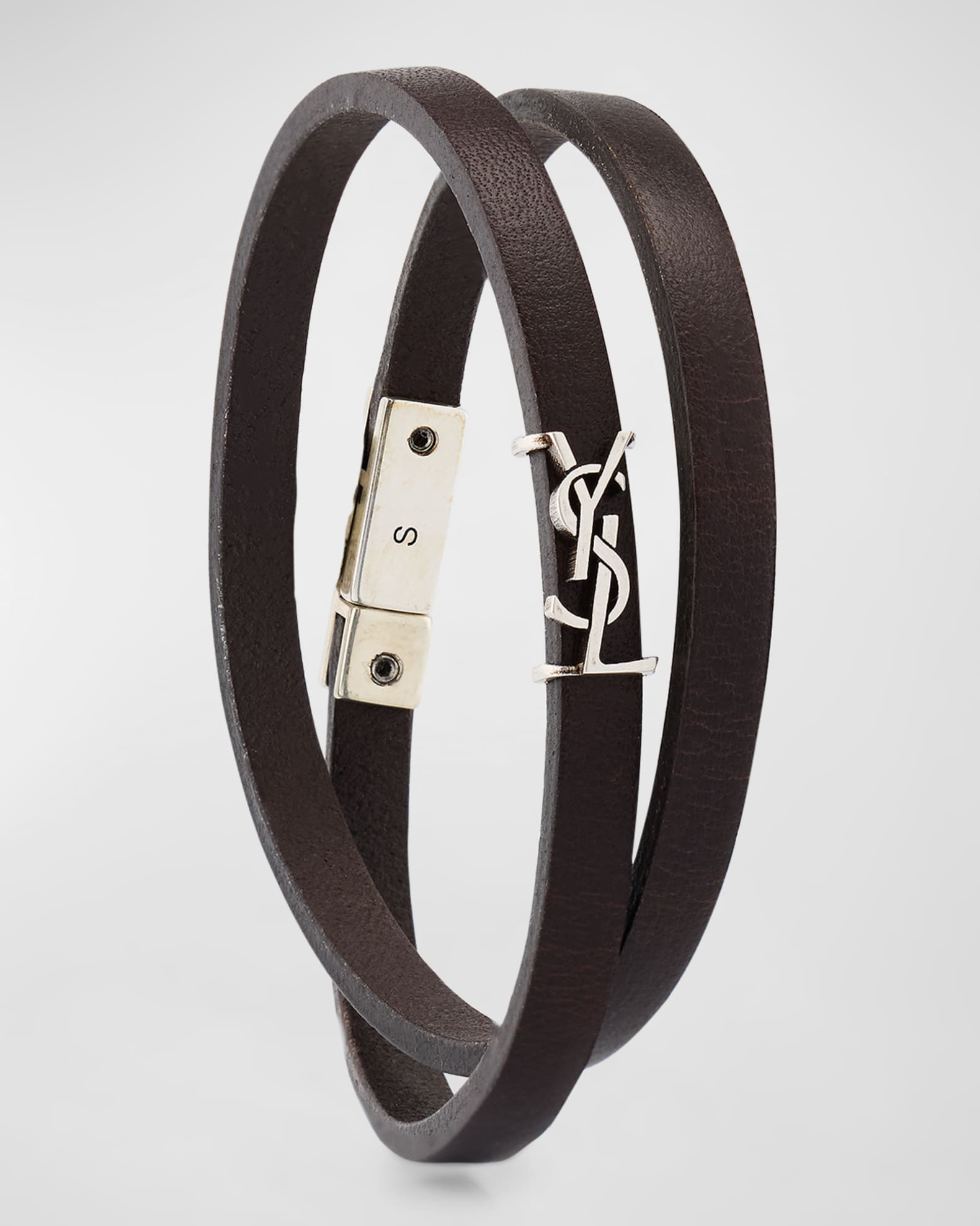 Ysl leather ordne cuff bracelet