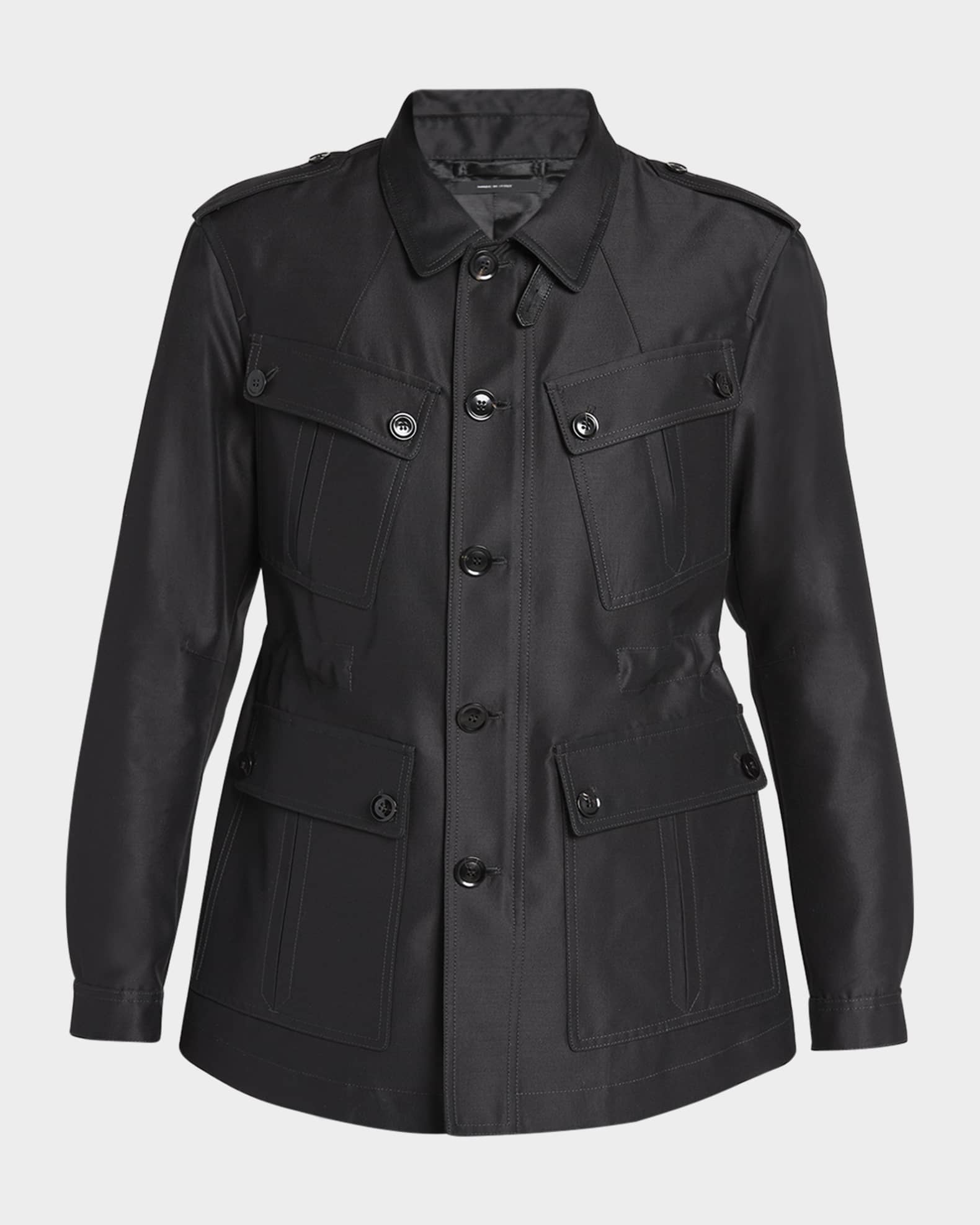 TOM FORD Men's Wool-Silk Faille Water-Resistant Field Jacket | Neiman ...