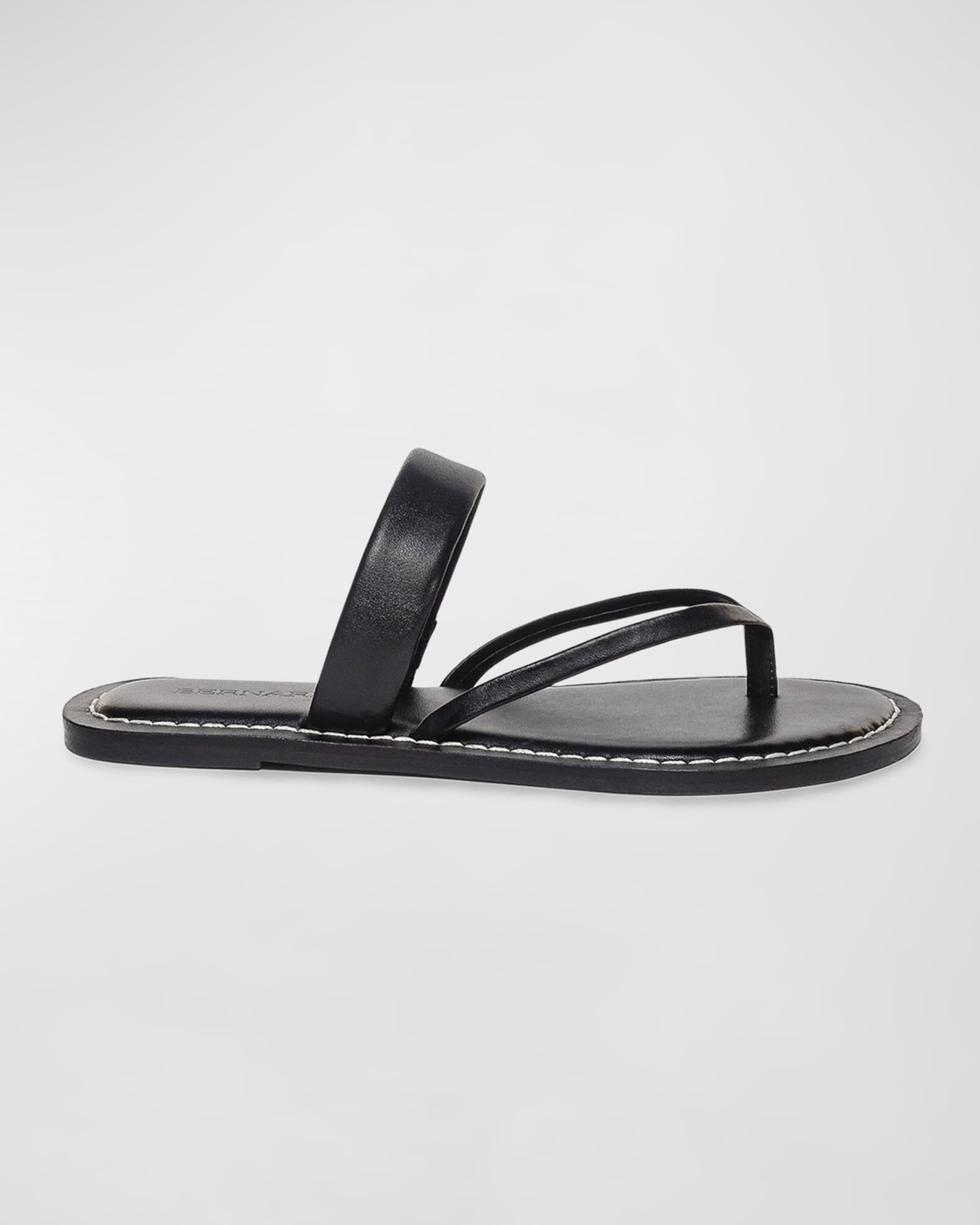 THONG SANDAL IN BLACK CALFSKIN
