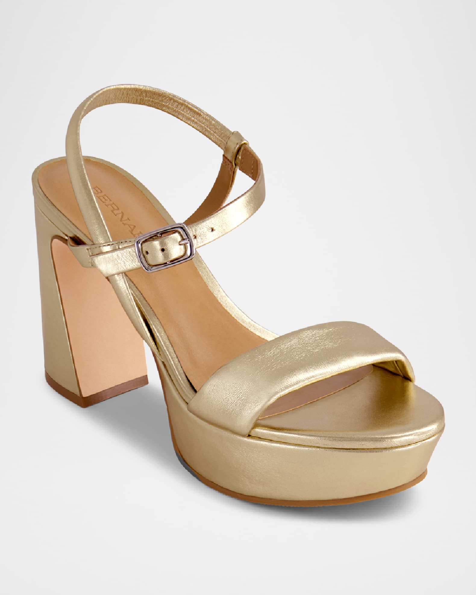 Metallic Ankle-Strap Platform Sandals 1