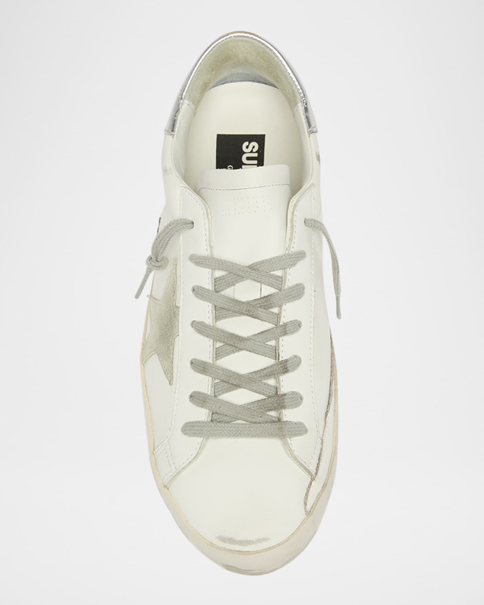GOLDEN  ハネルレスアッフスニカ GWF00215F003409 10876 Golden Goose Men's Super-Star Metal-Logo Leather Low-Top
