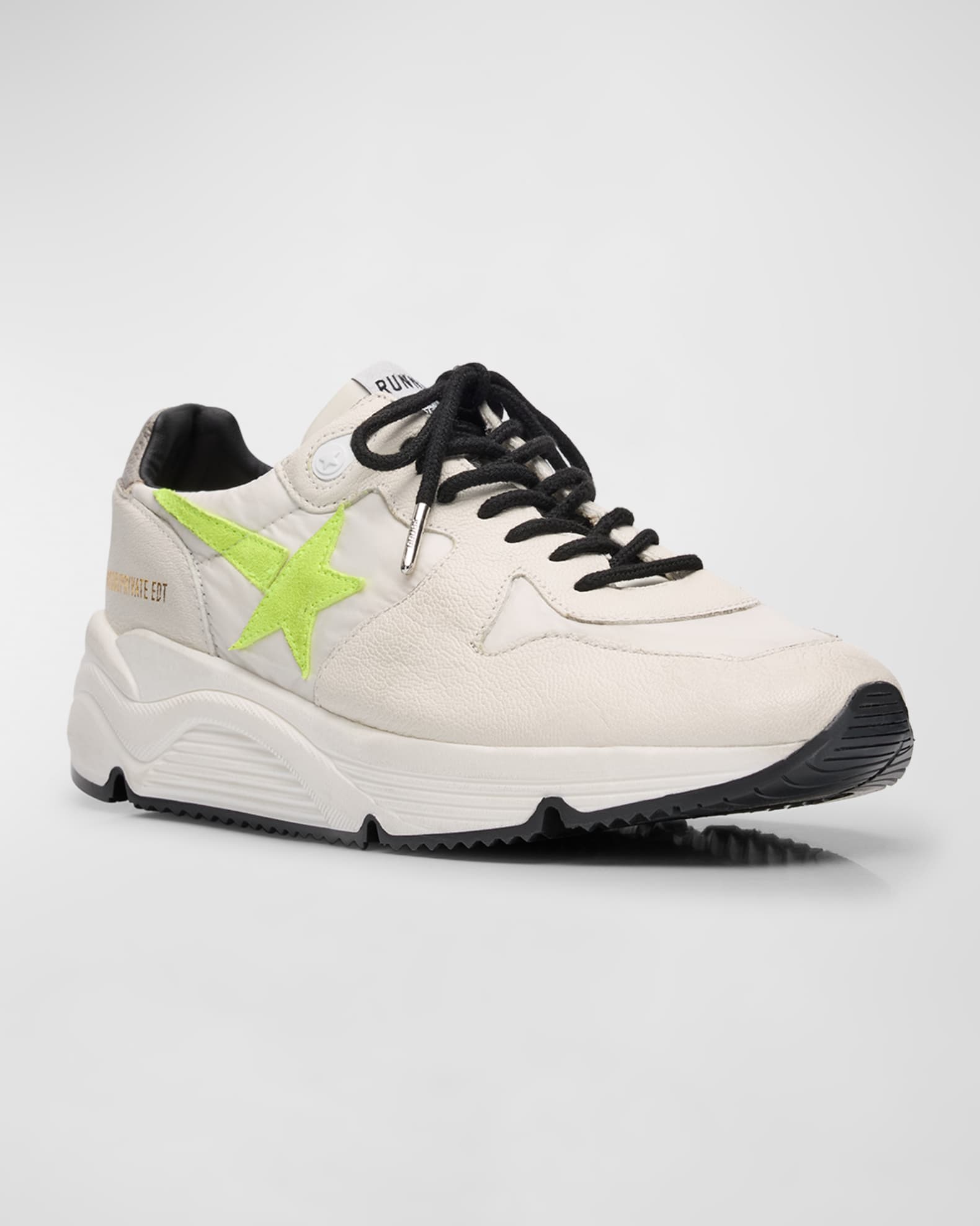 Men's Running Sole Textile and Leather Fashion Sneakers 1