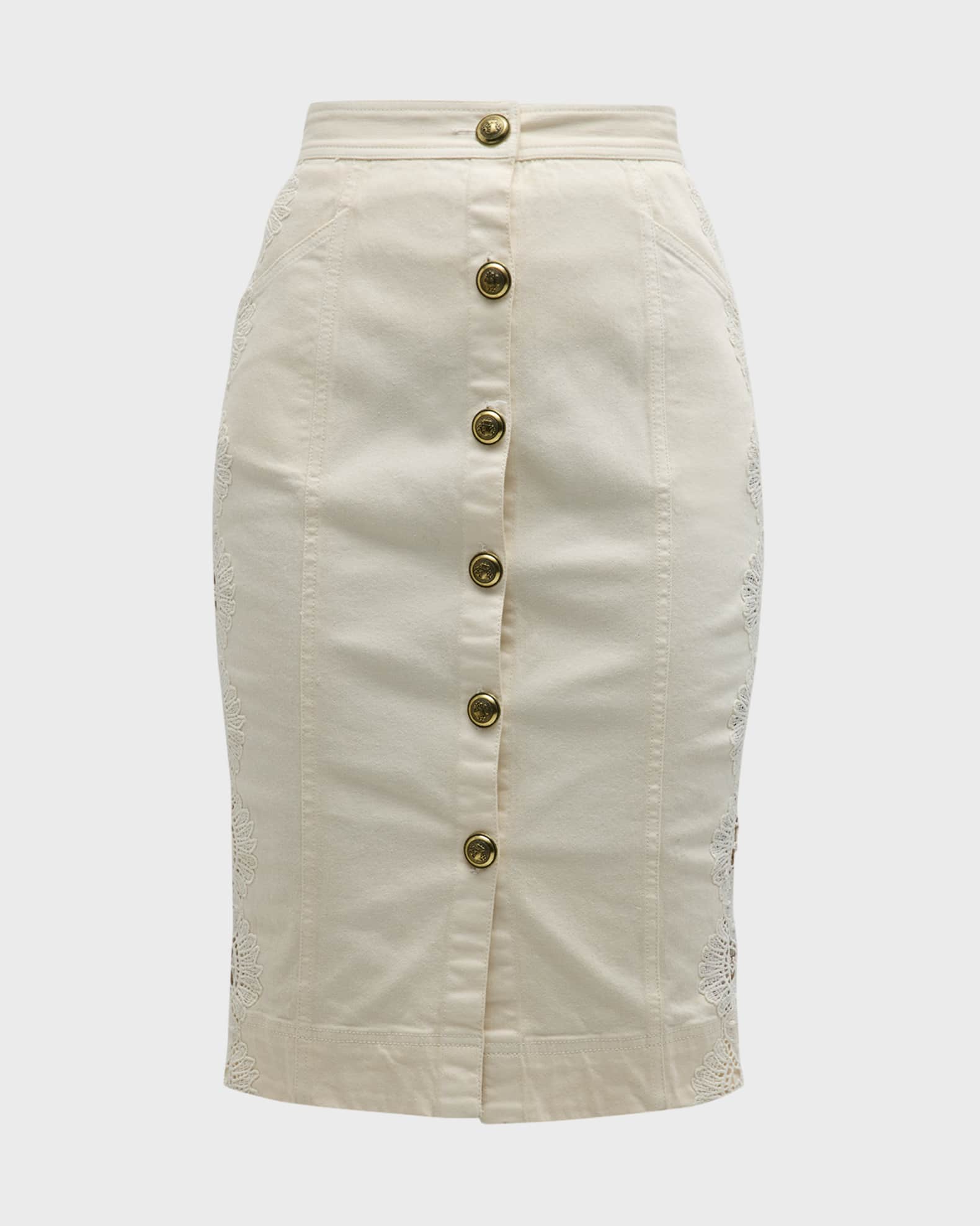 Ramy Brook Lennox Crochet Embroidered Pencil Skirt Neiman Marcus