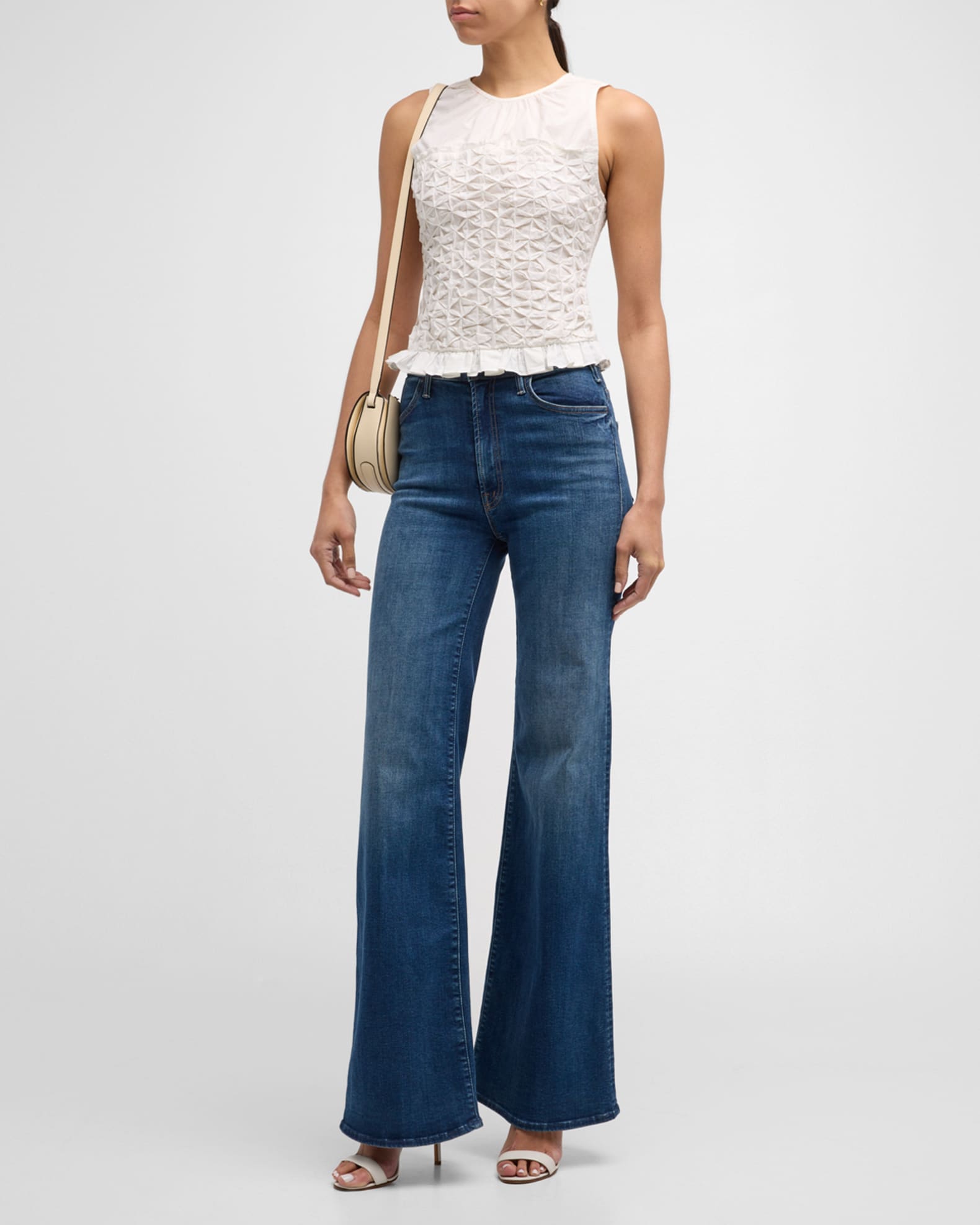 Paisley Textured Ruffle-Hem Blouse  1
