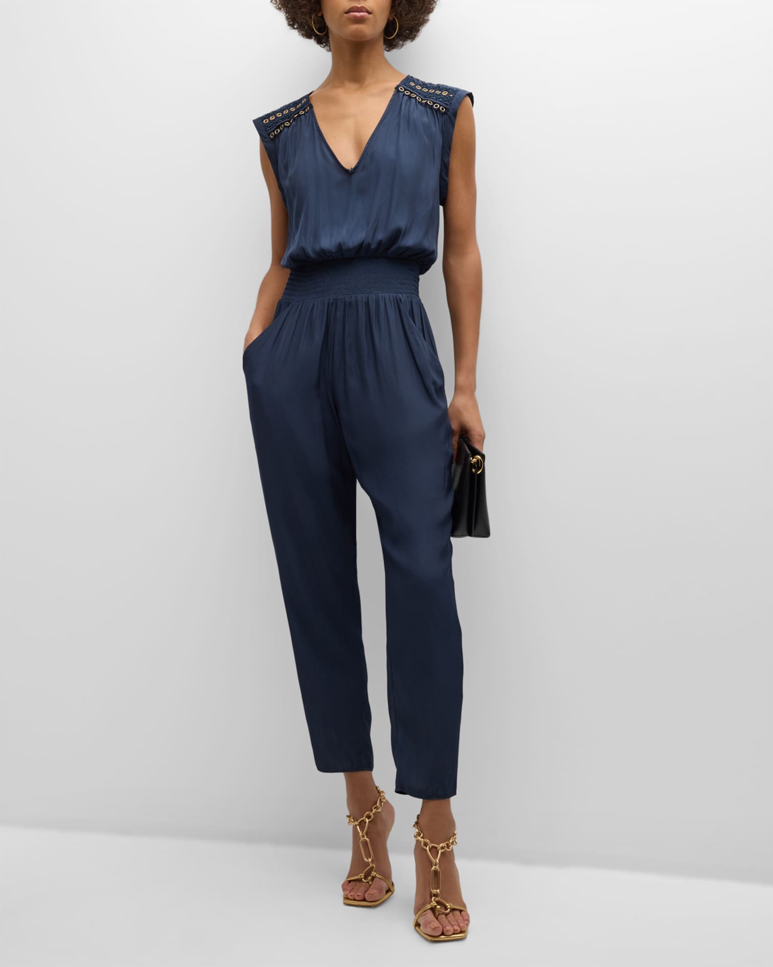Ramy Brook Bristol GrommetEmbellished Jumpsuit Neiman Marcus