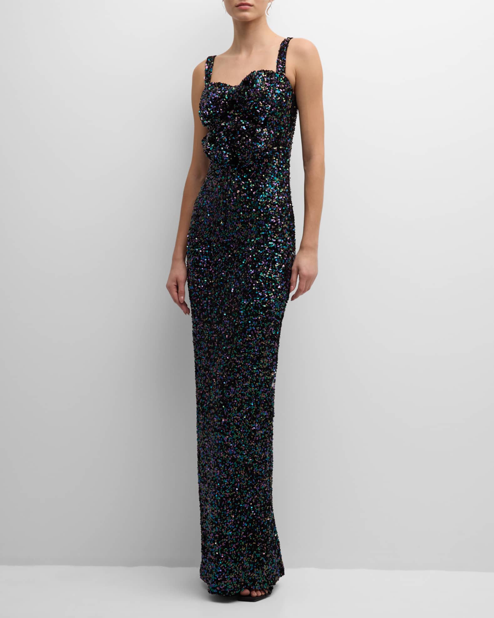 Black halo sequin dress clearance