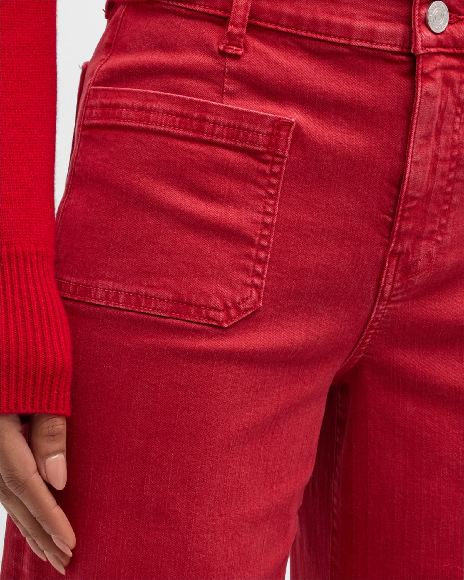 FRAME Le Slim Palazzo Bardot Pocket Jeans Neiman Marcus