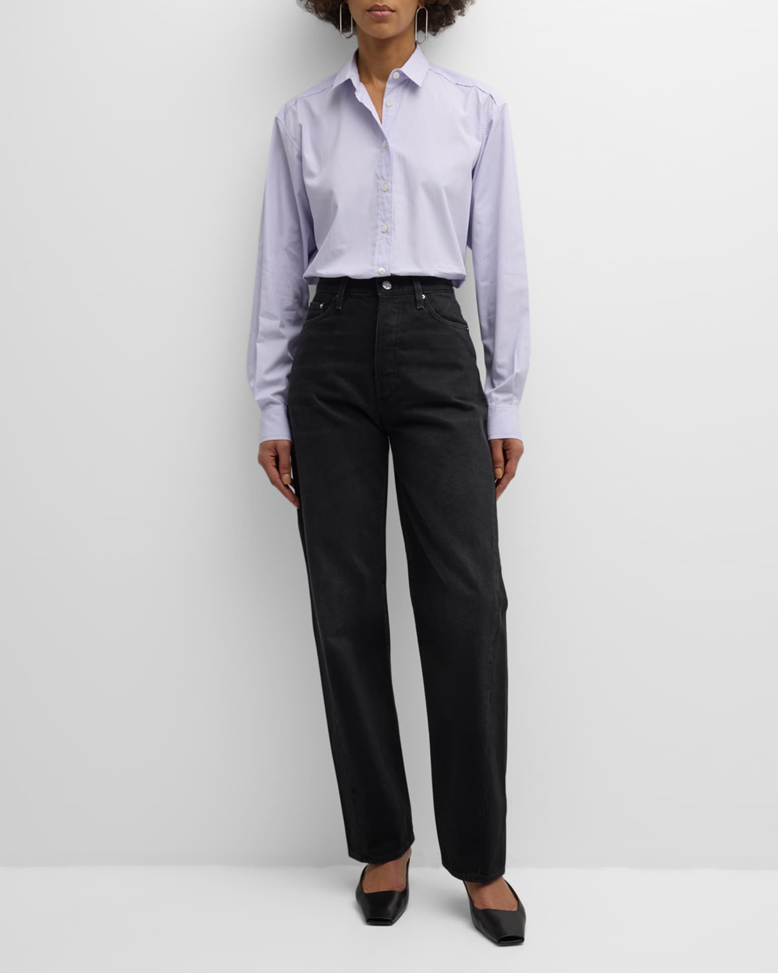 Toteme Mid-Rise Twisted Seam Straight-Leg Jeans | Neiman Marcus