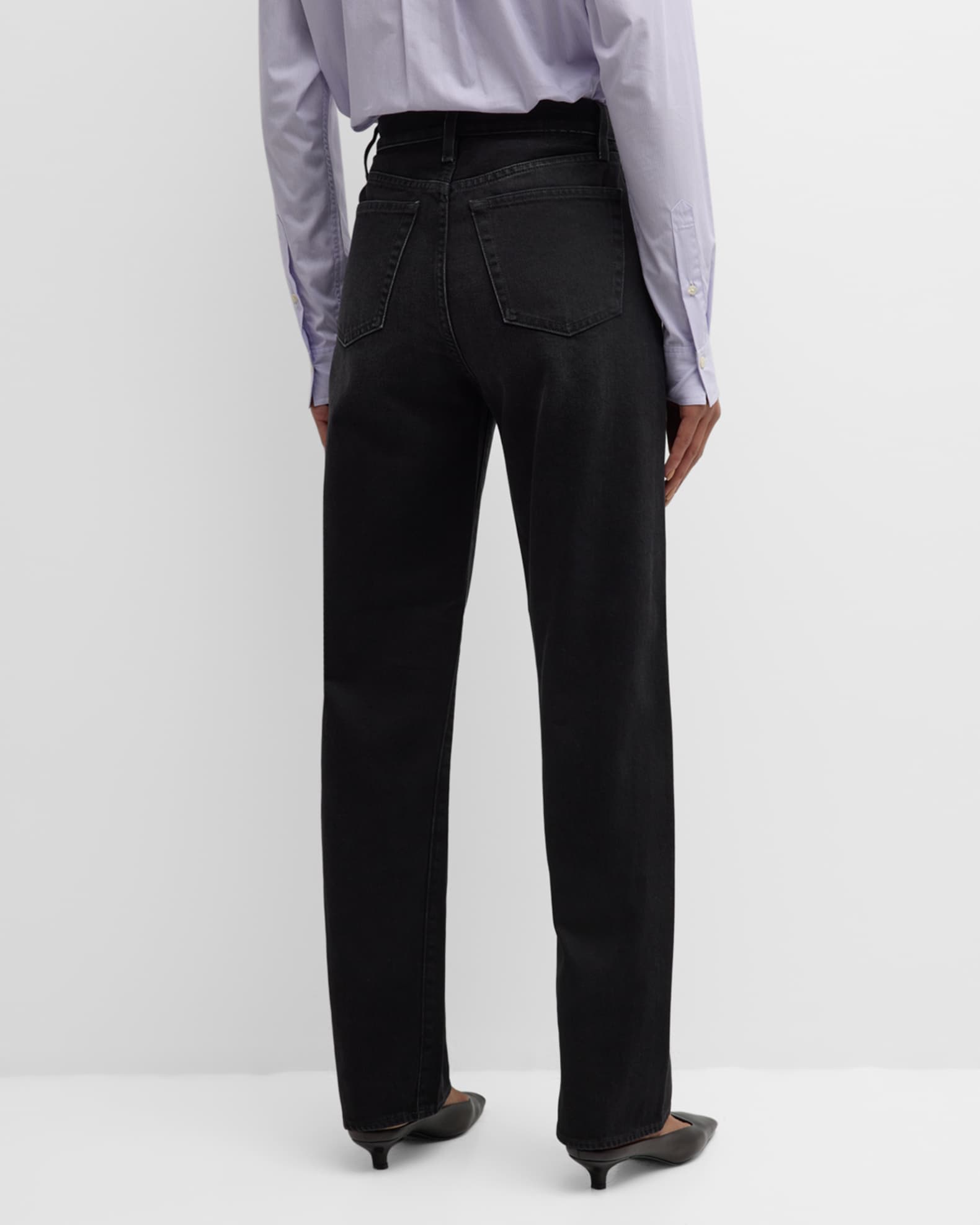 Toteme Mid-Rise Twisted Seam Straight-Leg Jeans | Neiman Marcus