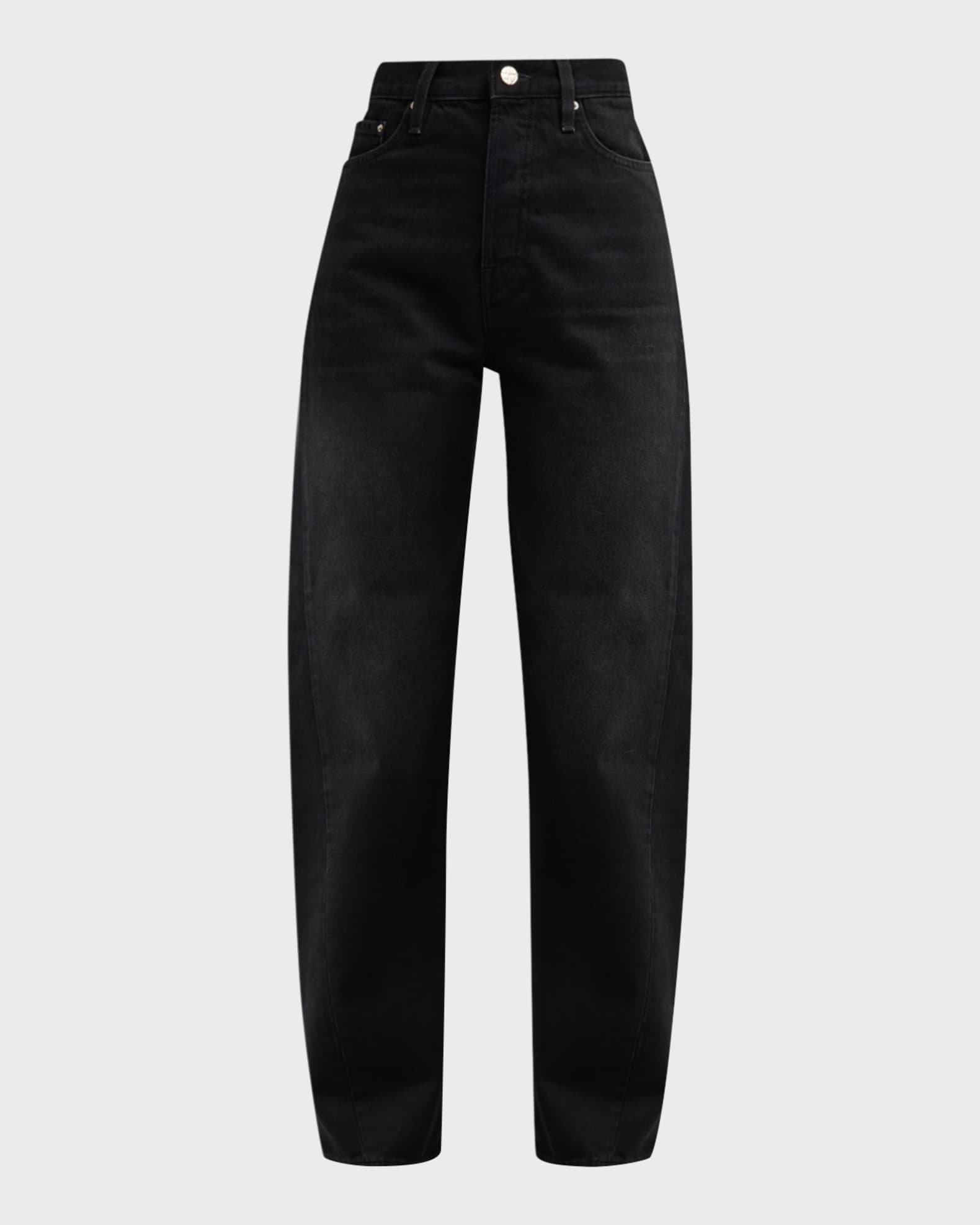 Mid-Rise Twisted Seam Straight-Leg Jeans 0