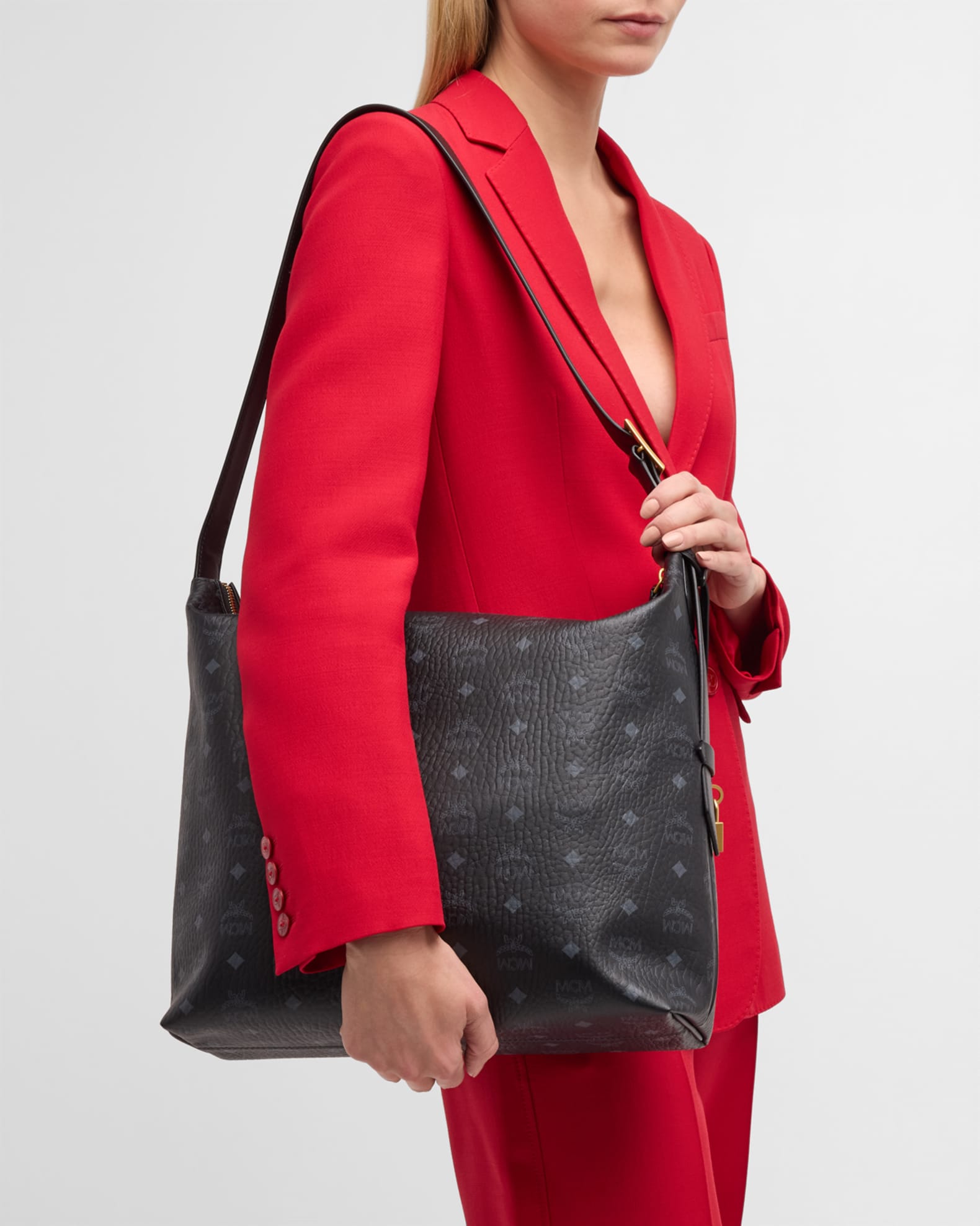 Aren Visetos Monogram Hobo Bag 1