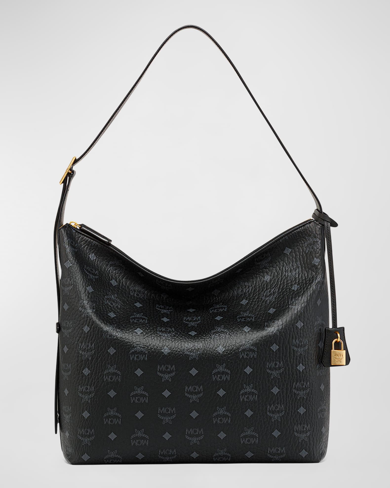 MCM Aren Visetos Monogram Hobo Bag Neiman Marcus