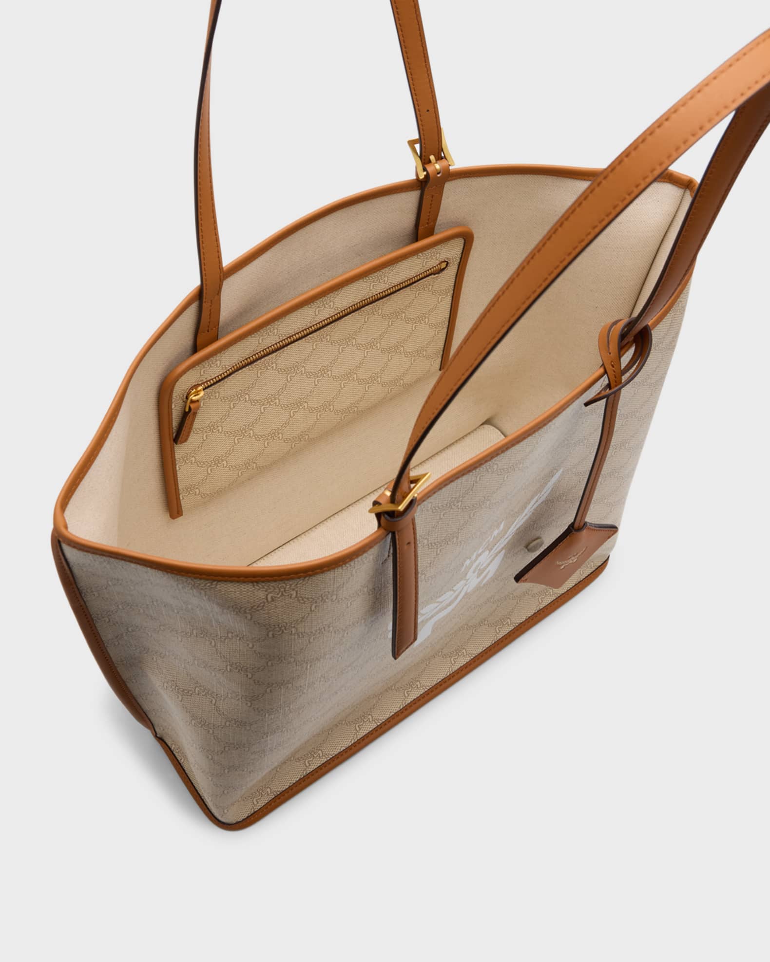 MCM Lauretos Monogram Canvas Shopper Tote Bag Neiman Marcus