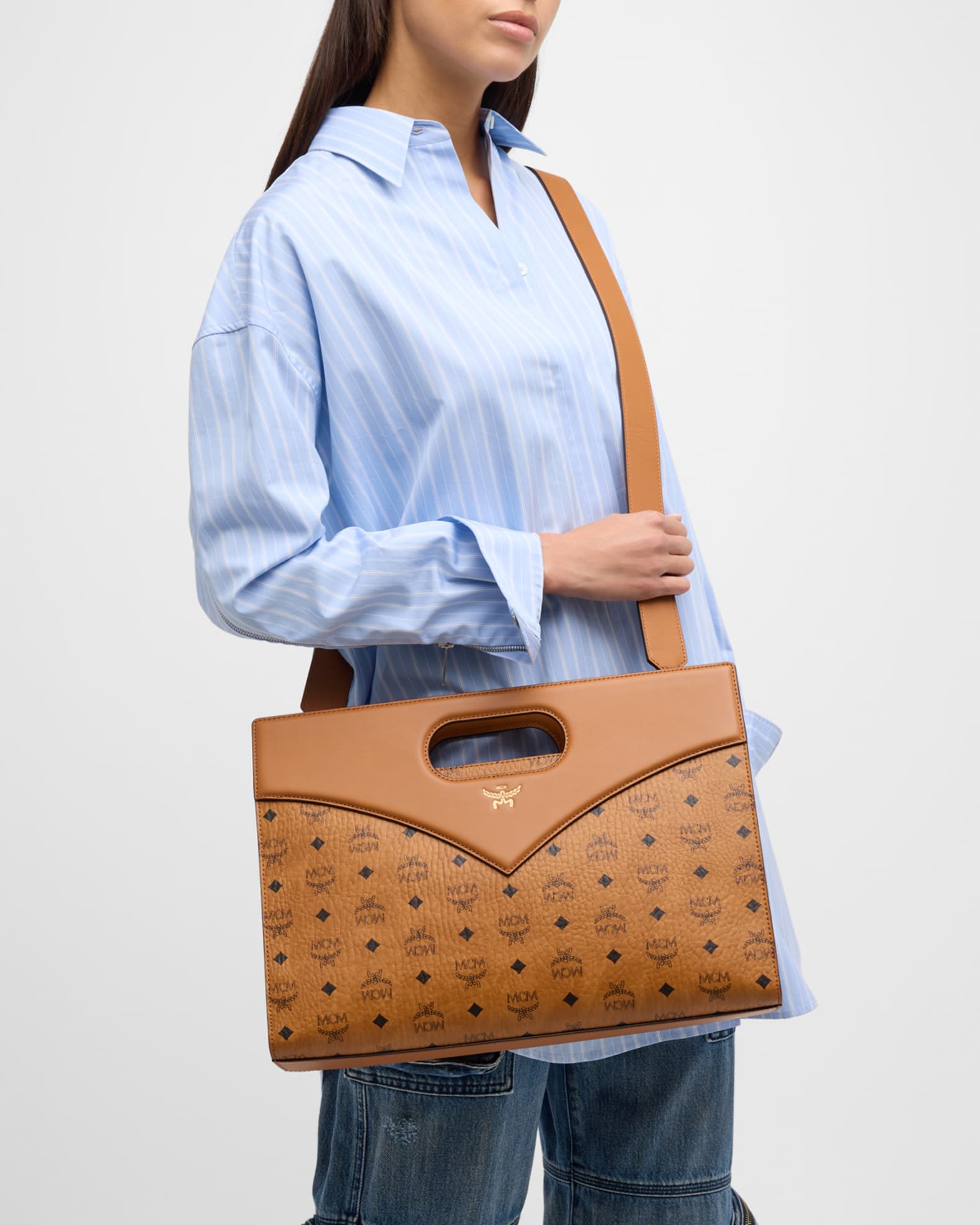 Mcm top handle bags clearance