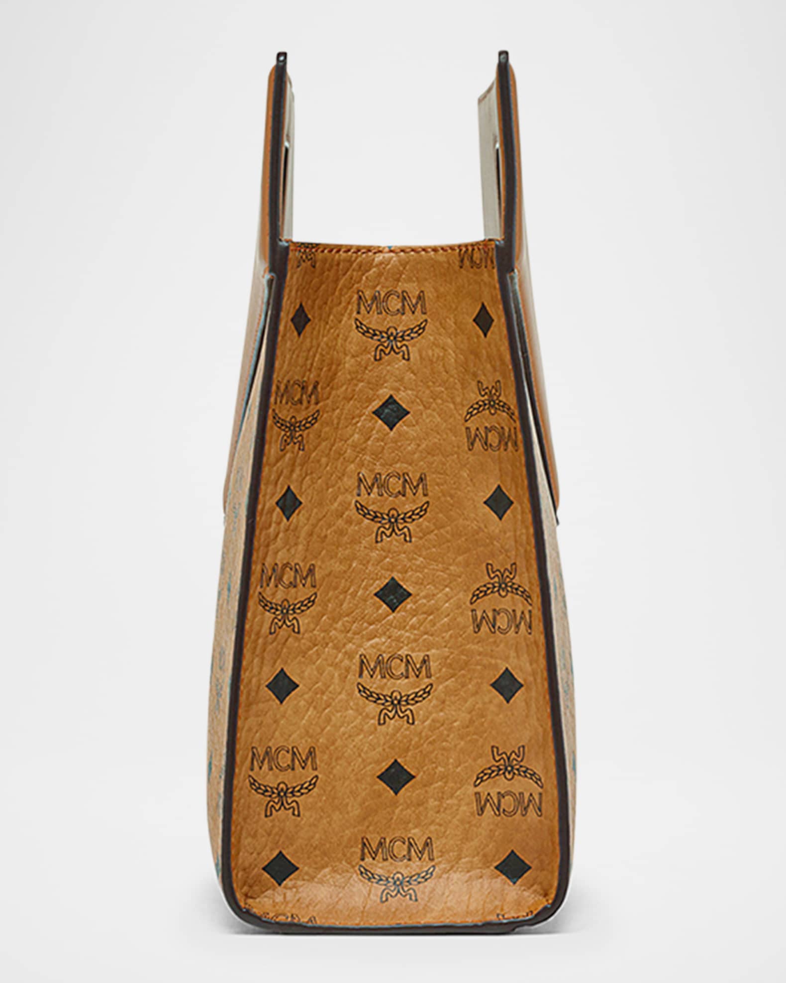 MCM Visetos Faux-Leather Top-Handle Bag | Neiman Marcus