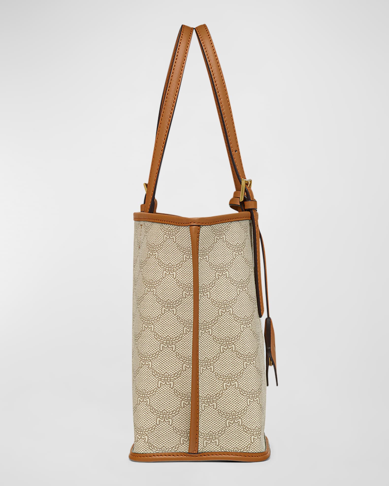 MCM Lauretos Monogram Canvas Shopper Tote Bag | Neiman Marcus