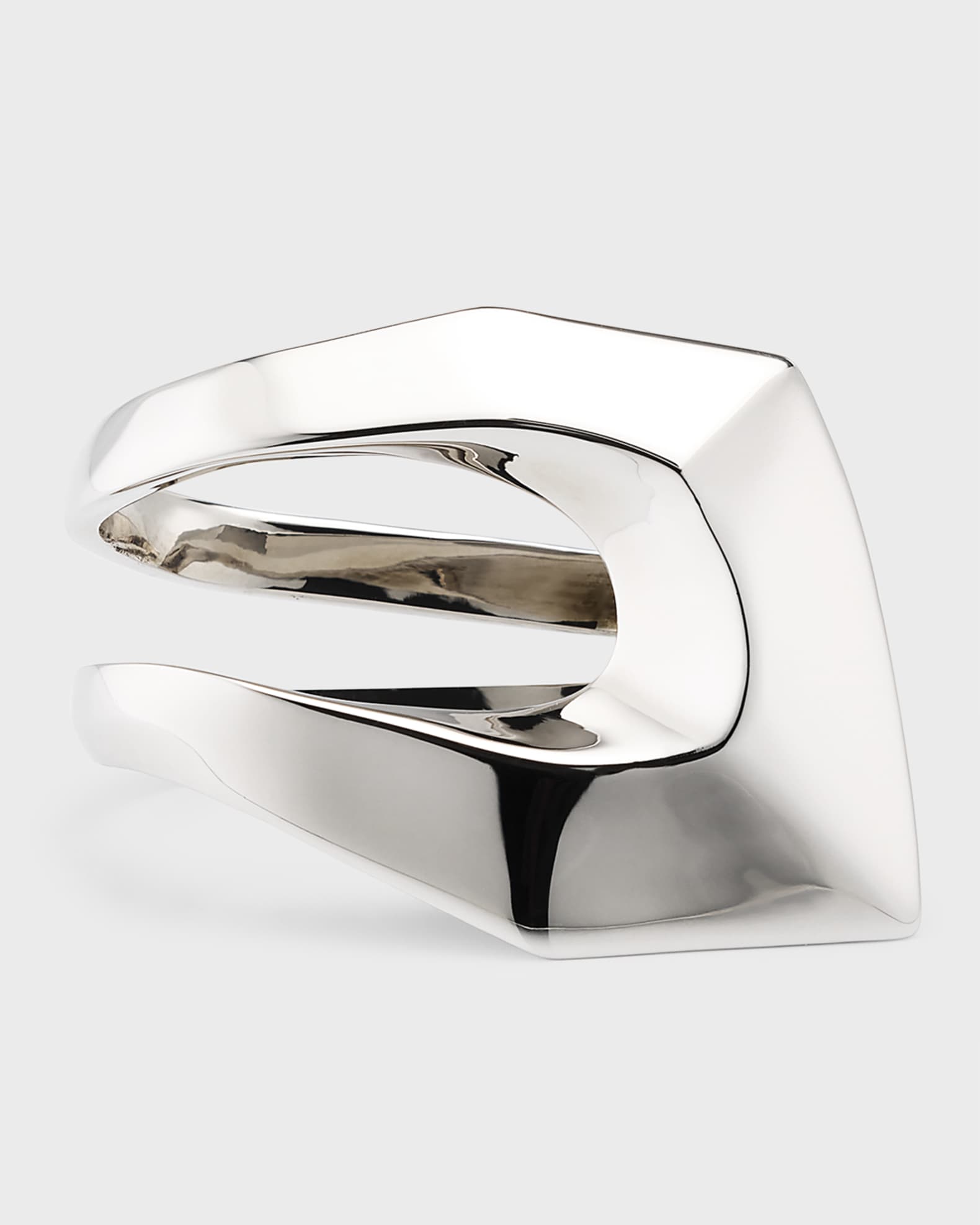 Modernist Double Ring, Silver