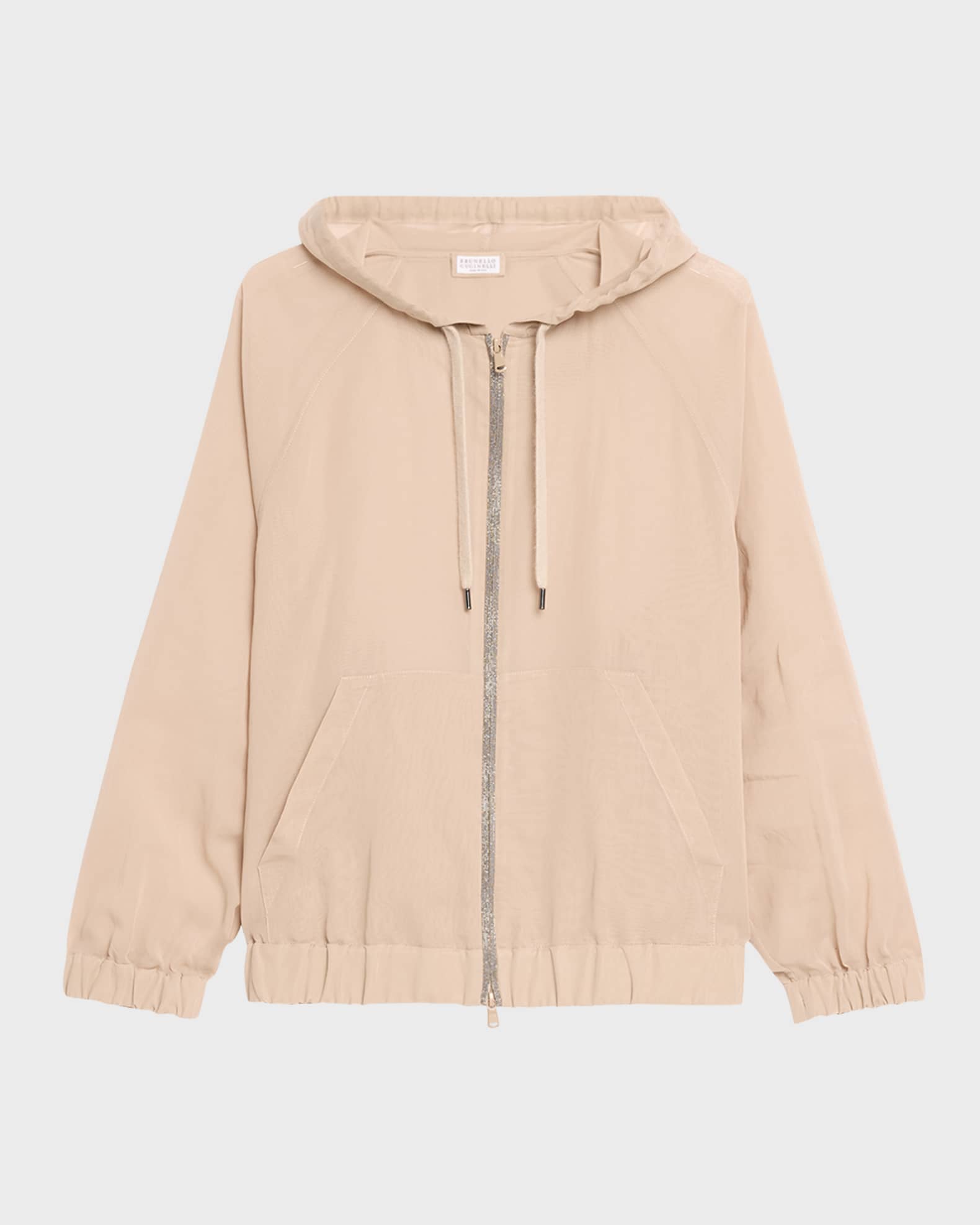 Brunello Cucinelli hooded cotton-blend jacket - Neutrals