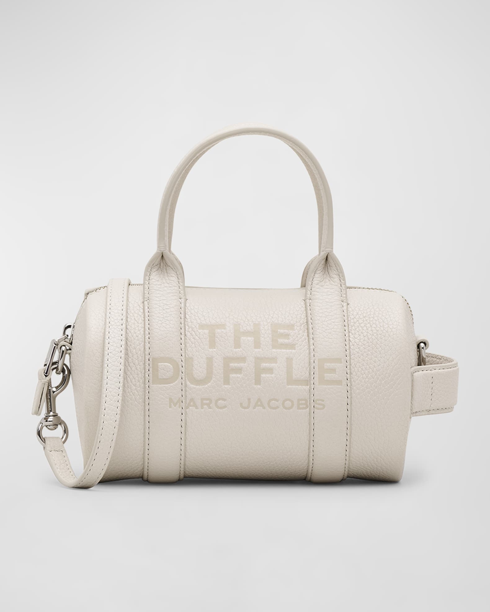 Marc Jacobs The Leather Mini Duffle Bag Cotton Silver