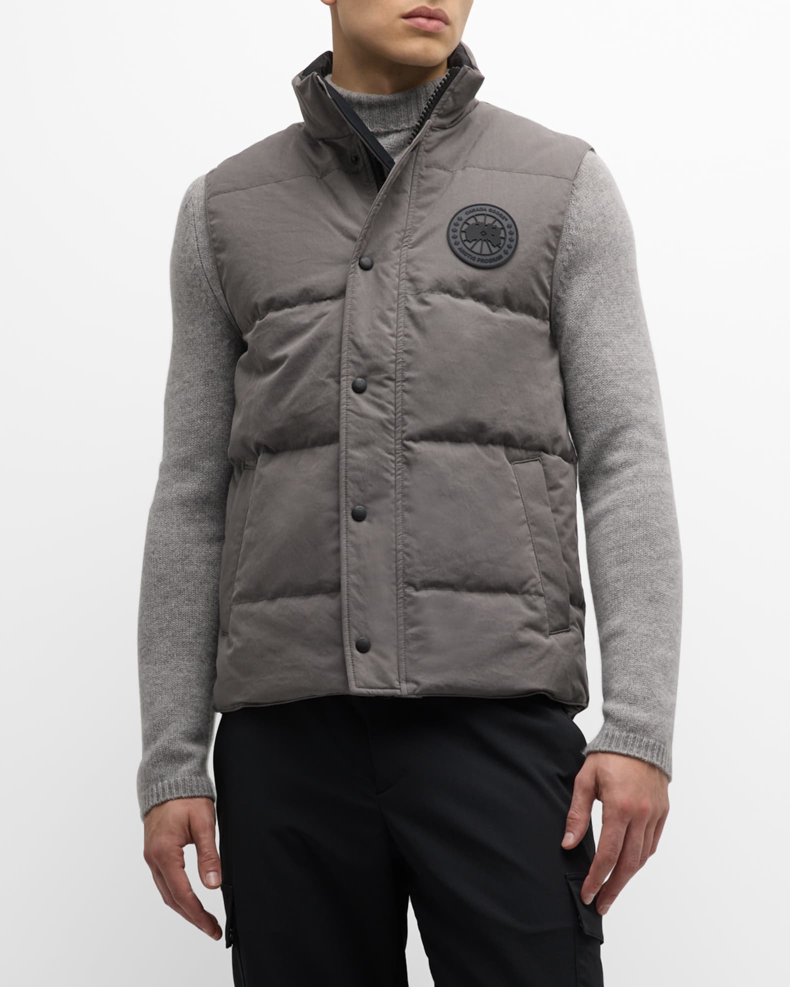 Canada Goose Garson Vest Crinkle Cotton Men Coastal Grey S
