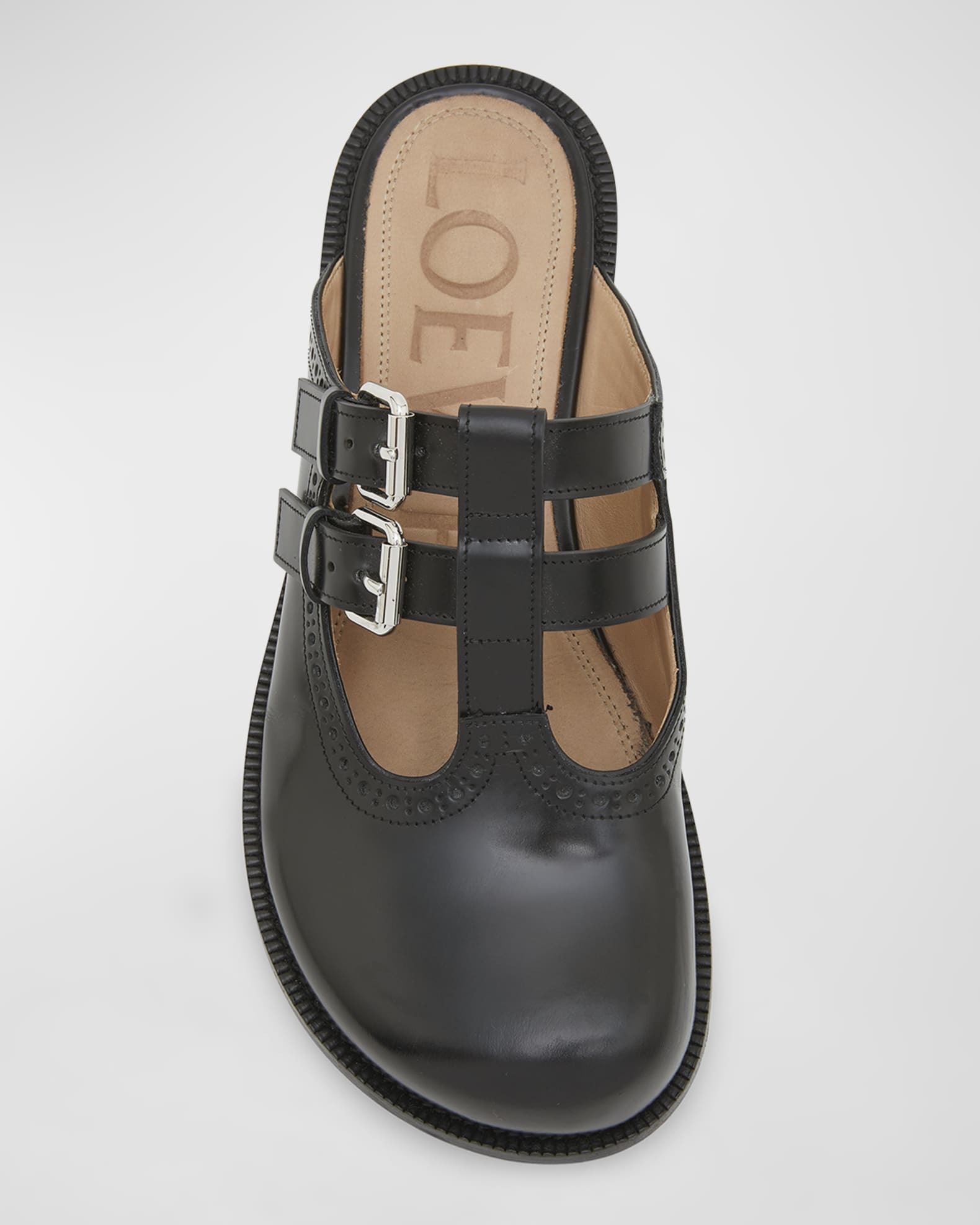 サンダル・ミュール LOEWE CAMPO LEATHER MARY JANE MULES LOEWE Campo metallic leather Mary Jane mules | NET-A-PORTER