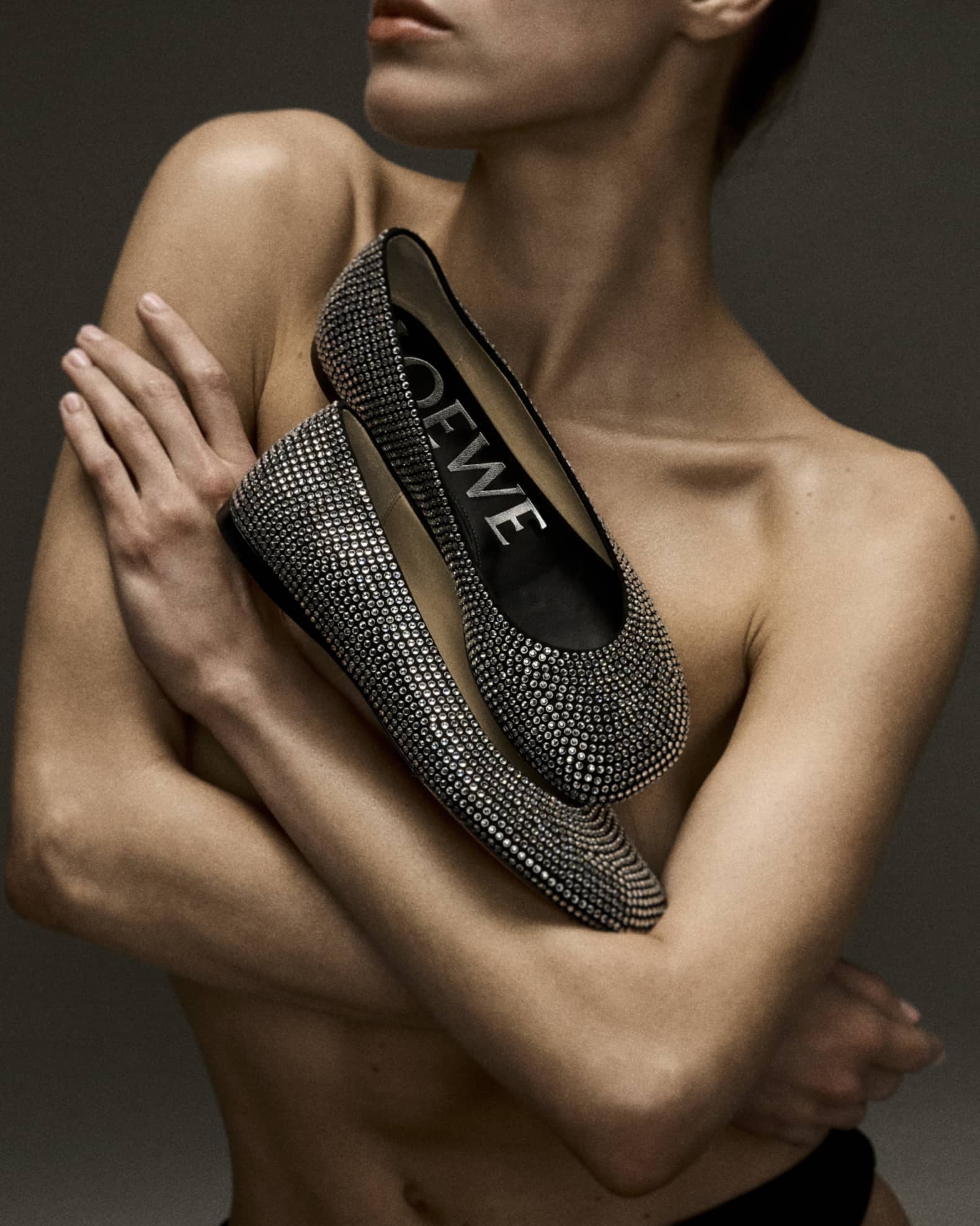 バレエシューズ LOEWE LOEWE TOY STRASS BALLERINA Loewe Toy Strass Leather Ballerina Flats | Neiman Marcus