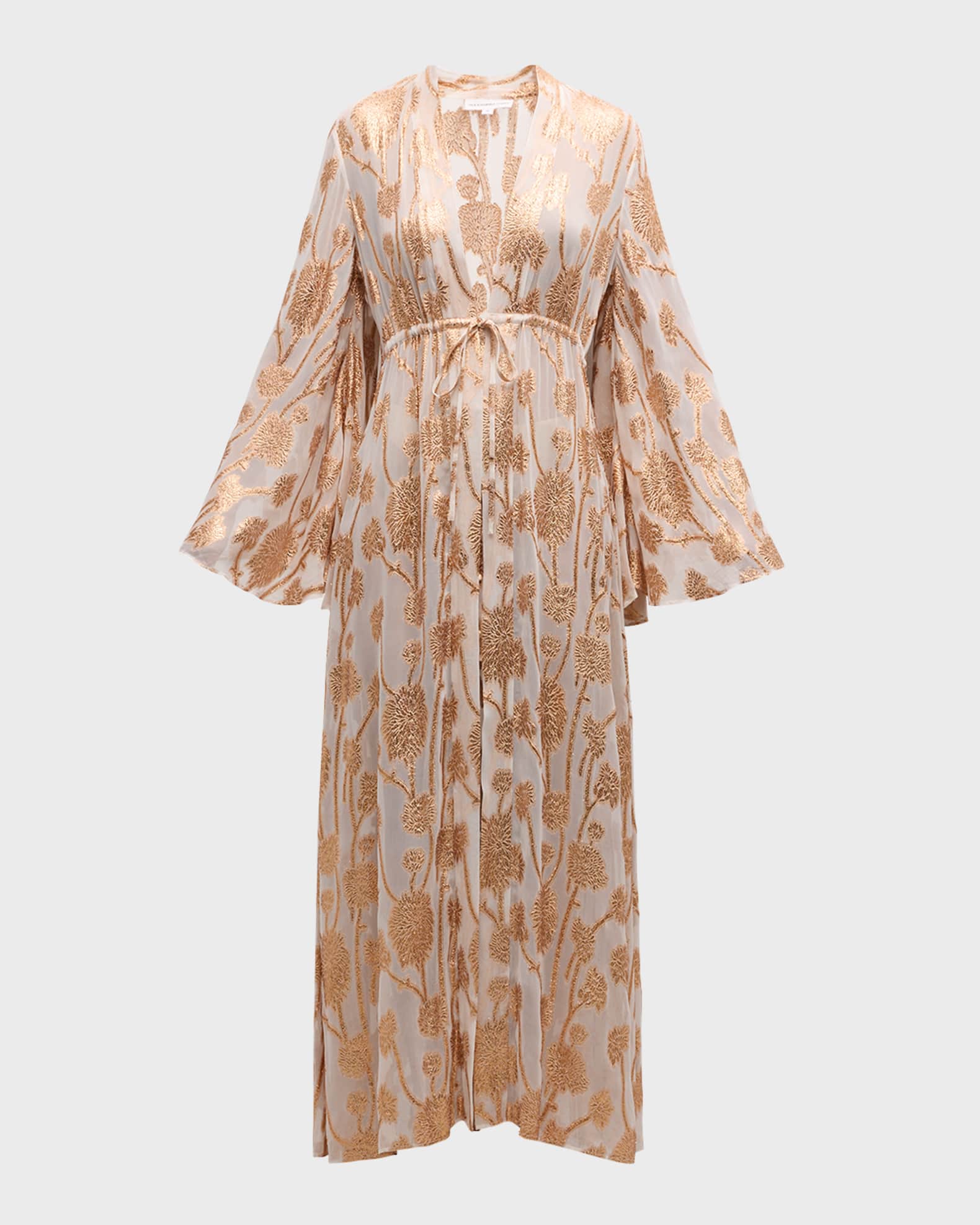 Alexandra Miro Palm Embroidered Betty Maxi Dress Coverup