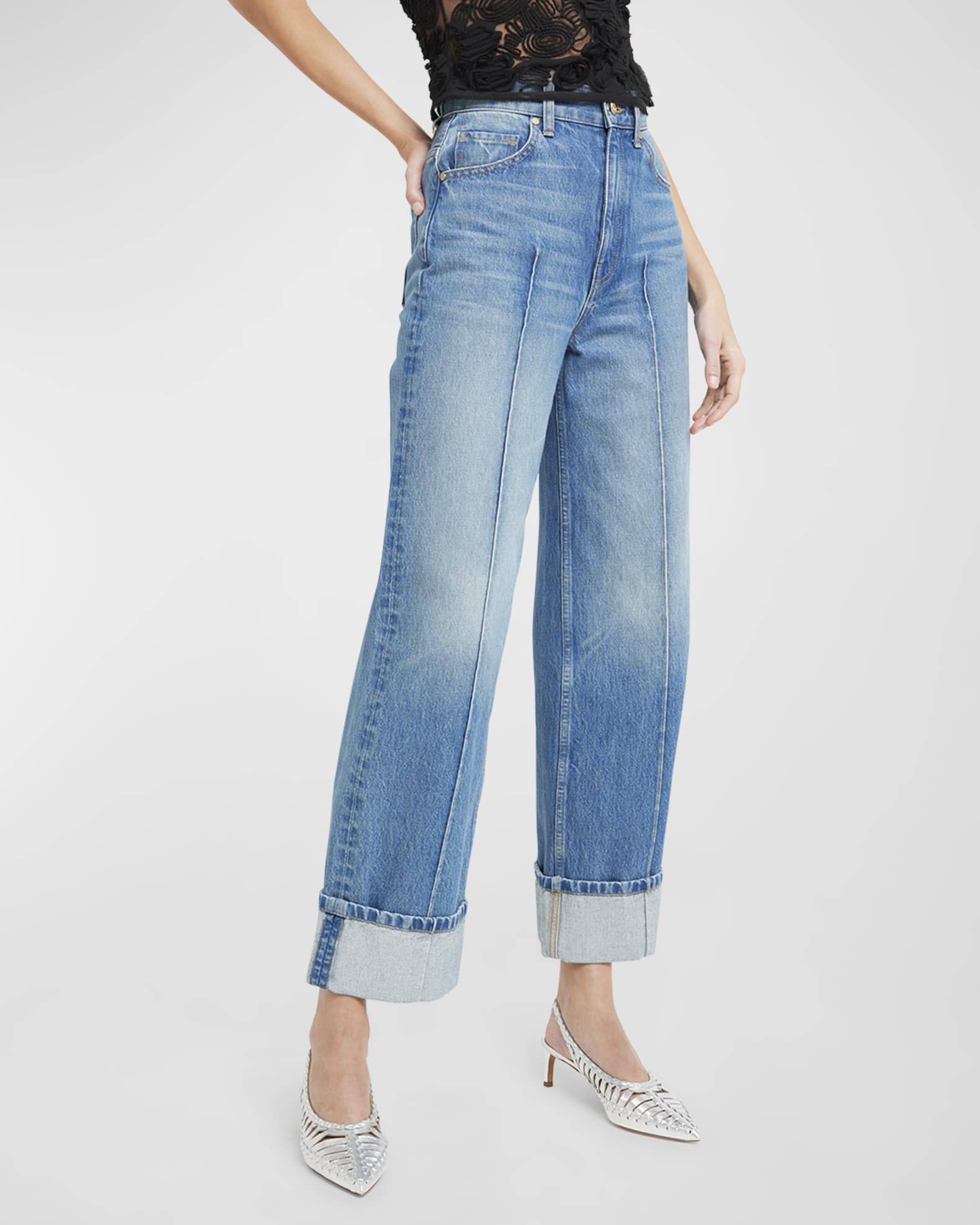 【PORTERNA】Loethe Pintuck Wide Jeans FRAME The Pintuck High Waist Wide Leg Jeans | Nordstrom