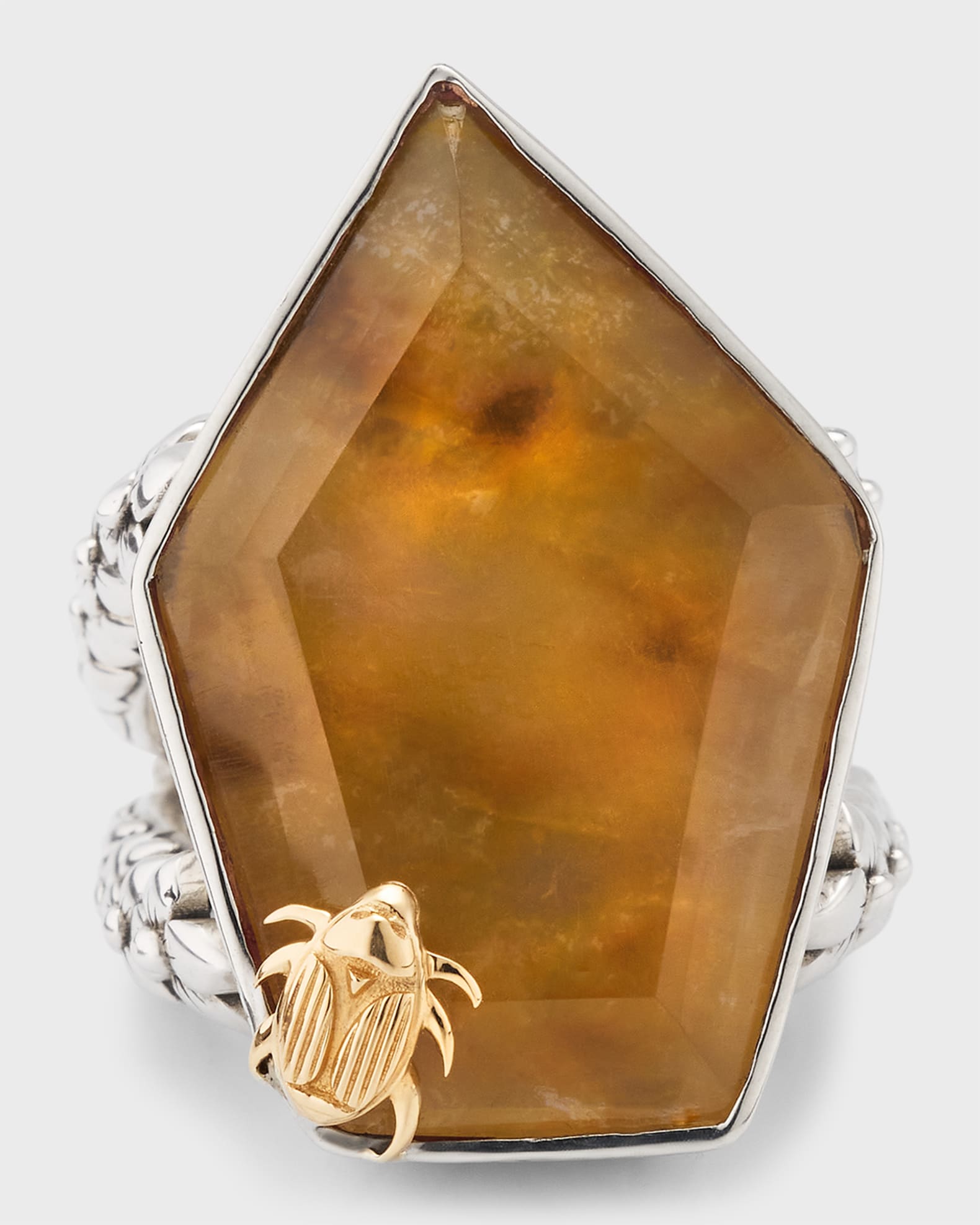 Stephen Dweck Faceted Dendritic Quartz Statement Ring in Sterling Silver Neiman Marcus