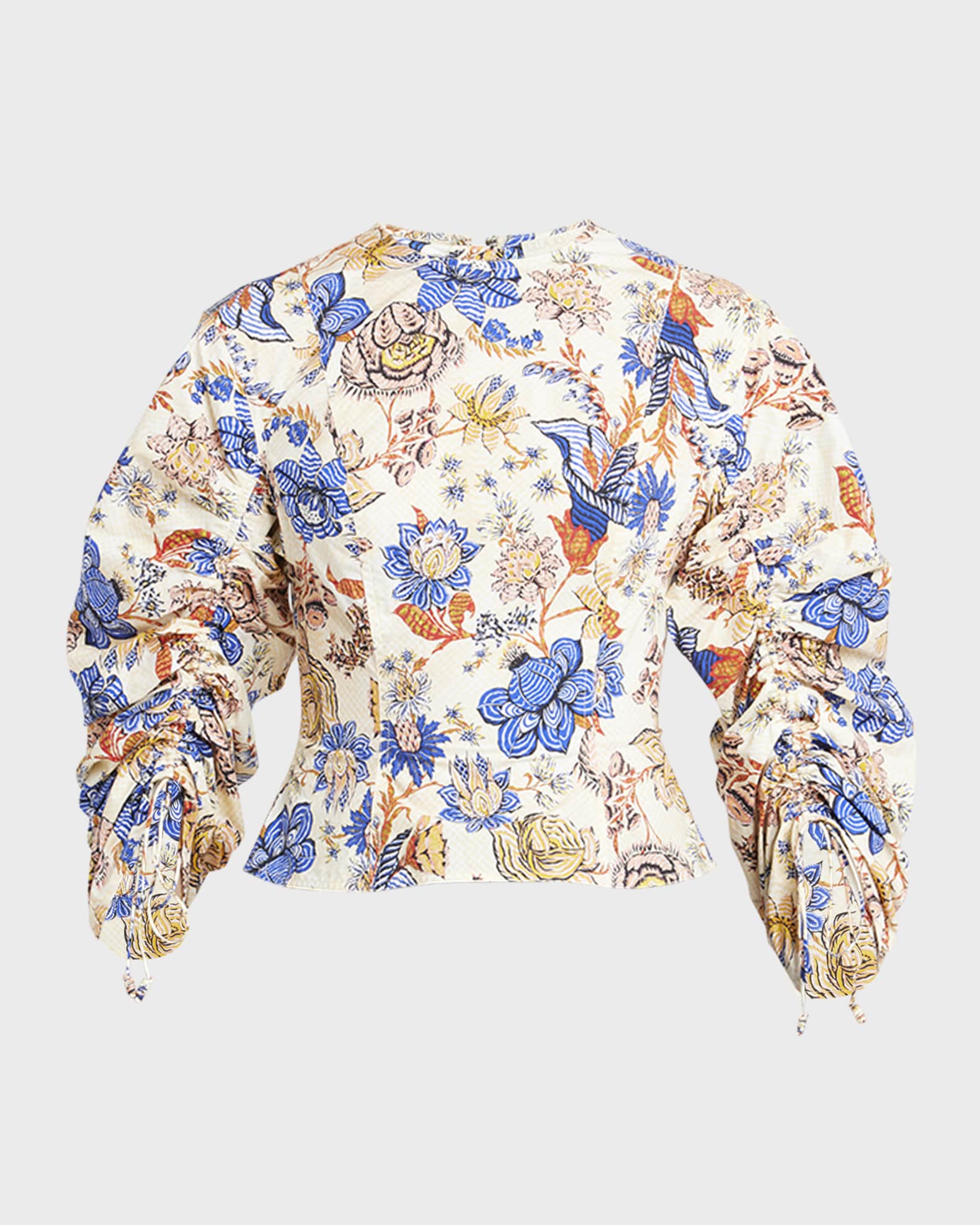 cotton balloon sleeve blouse