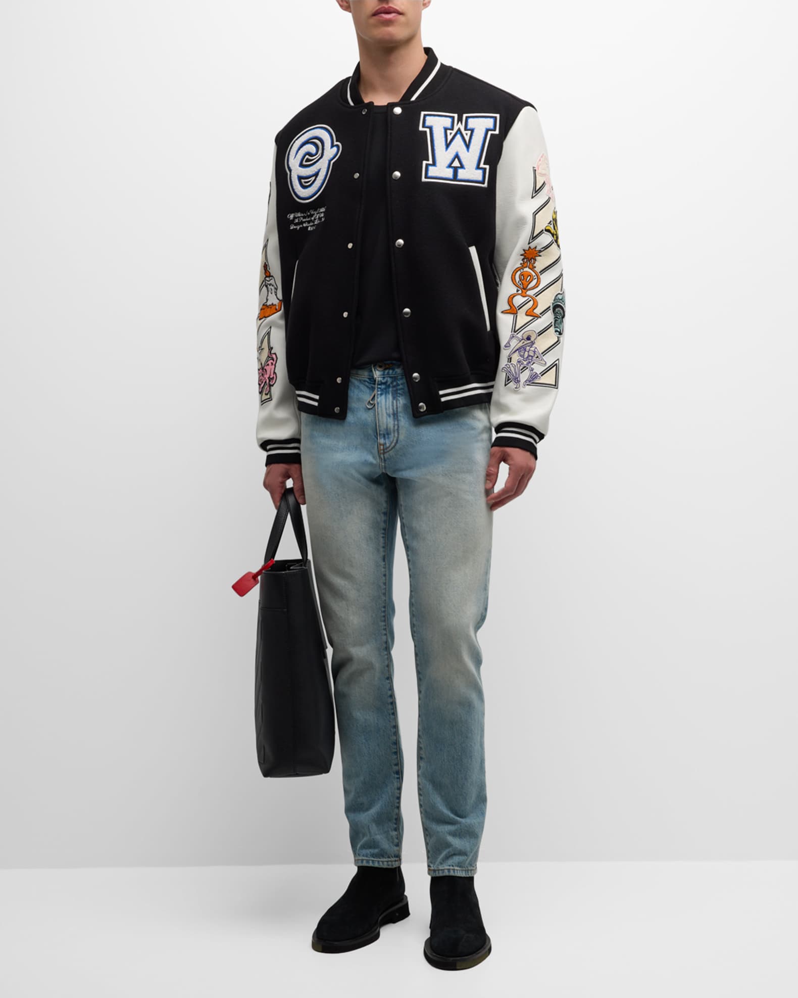 Off-White Men's 10th Anniversary Varsity Jacket | Neiman Marcus