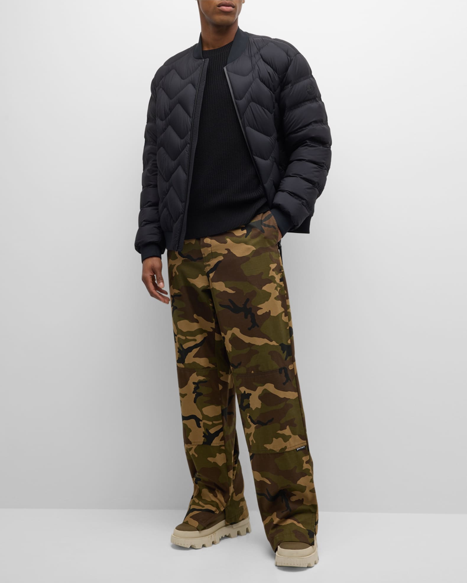 Moncler Men's Ubac Diagonal Quilt Bomber Jacket | Neiman Marcus
