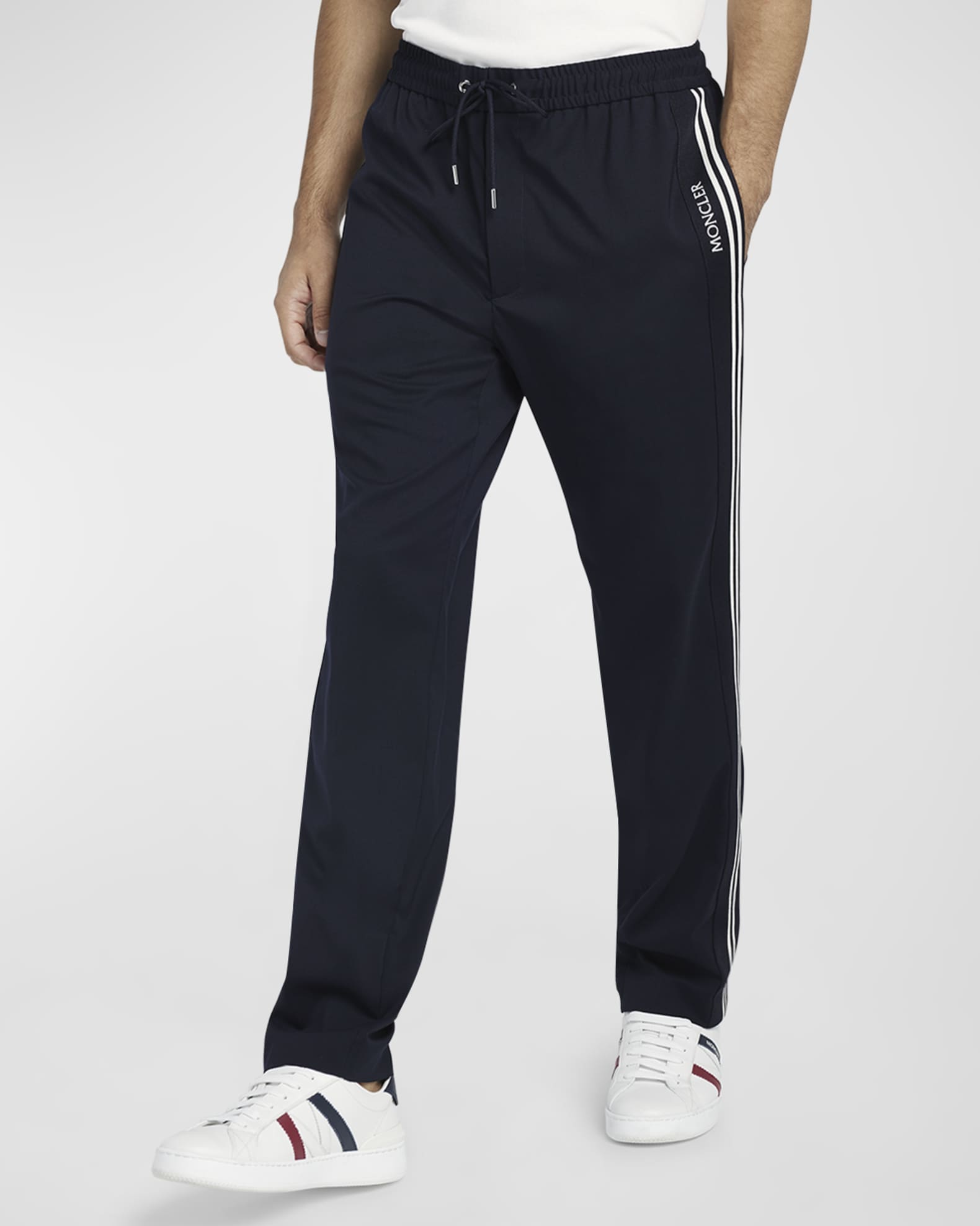 Moncler Men s Branded Side Stripe Track Pants Neiman Marcus