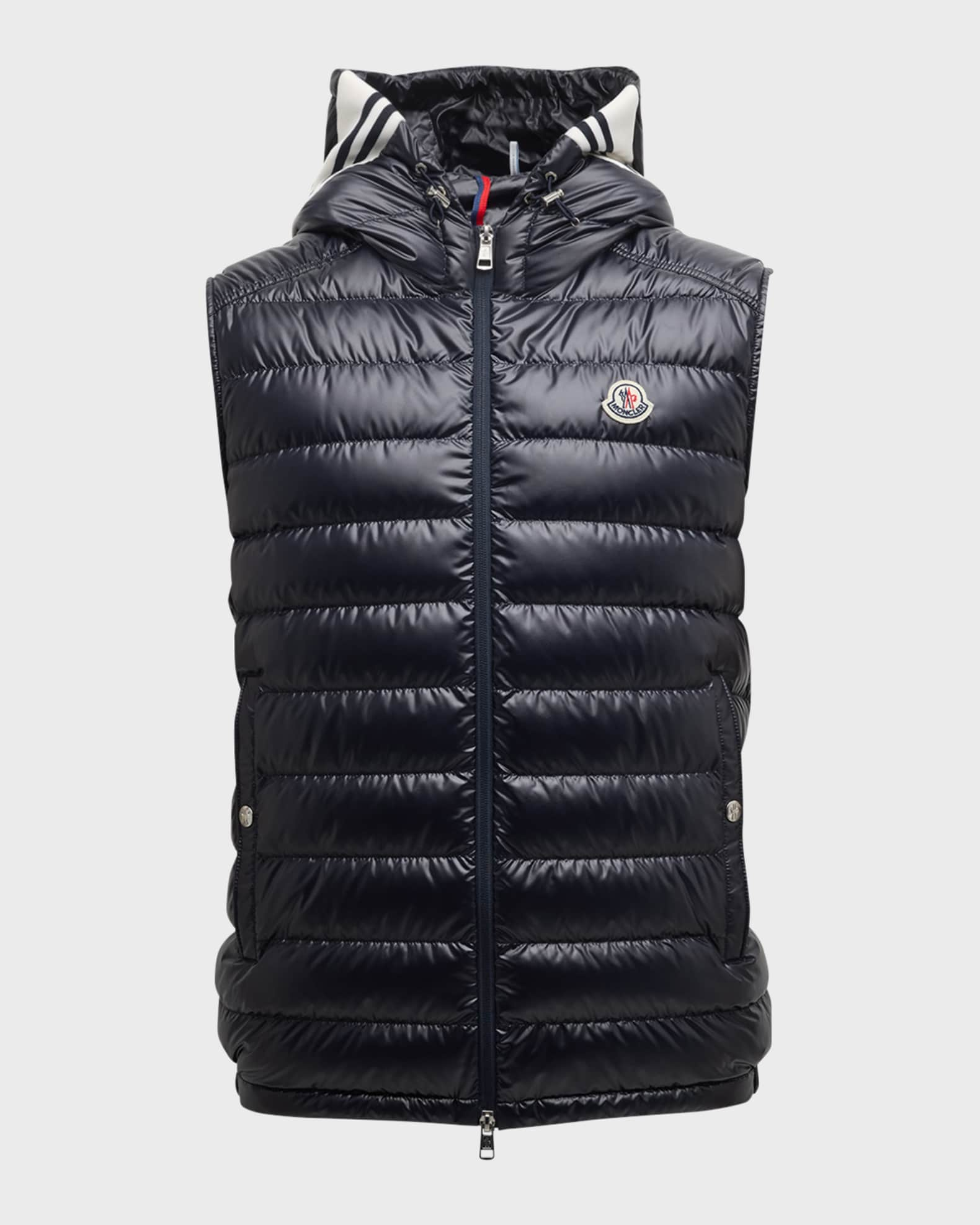 Moncler Men's Clai Hooded Down Vest | Neiman Marcus